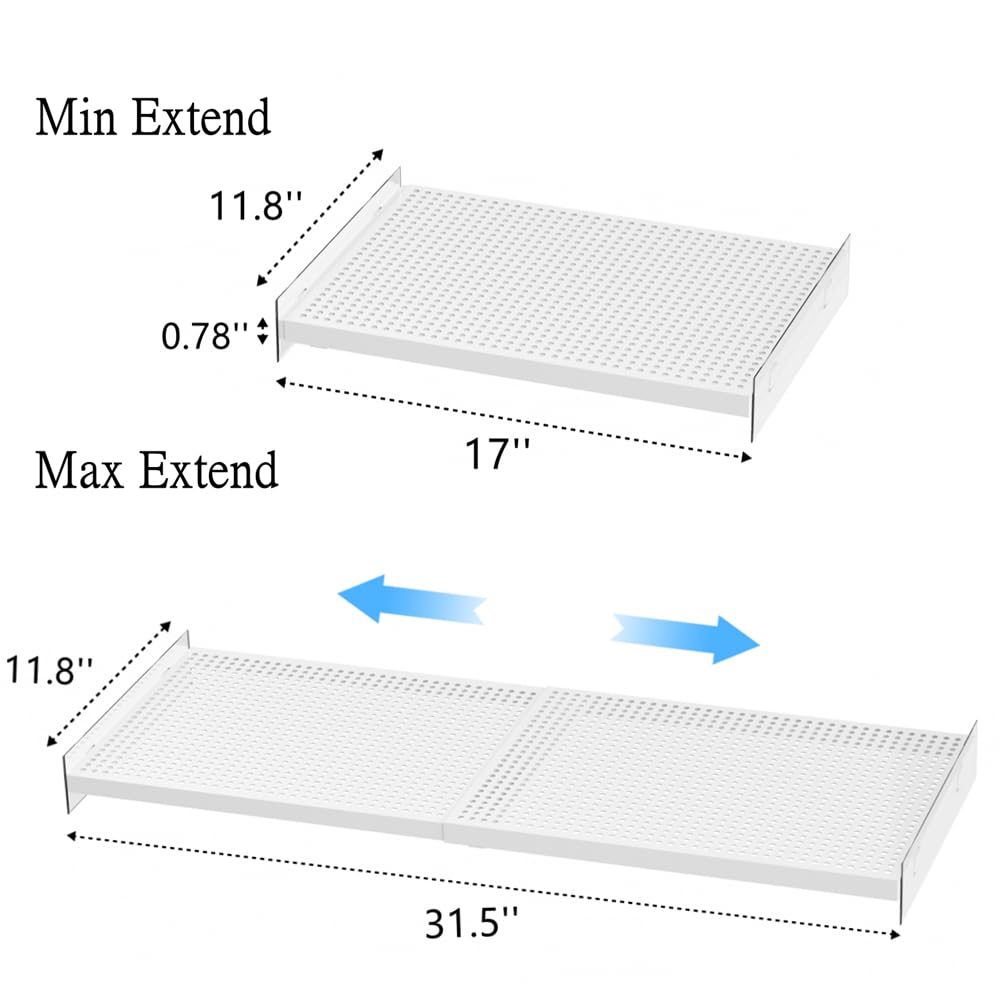 Expandable Closet Organizer Shelves - Adjustable Wardrobe Storage System, DIY Closet Dividers & Separators for Clothes & Accessories (Large, 3-Pack) - Perfect for Bedroom, Walk-in Closet & Dorm Organization