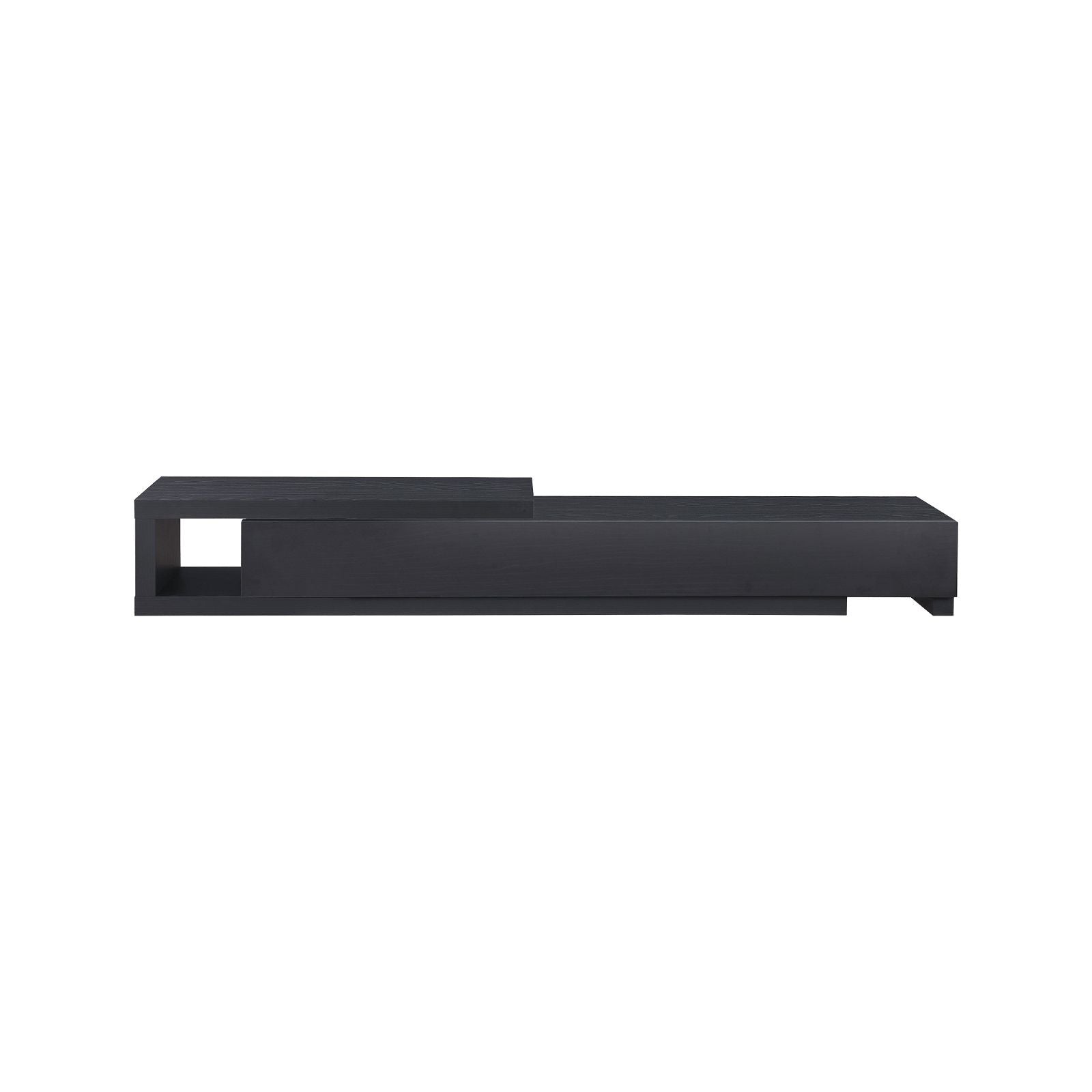 Criterion Durham Extendable TV Stand 260cm - Modern Lowline TV Unit in Black Oak for Living Room & Home Theater Setup