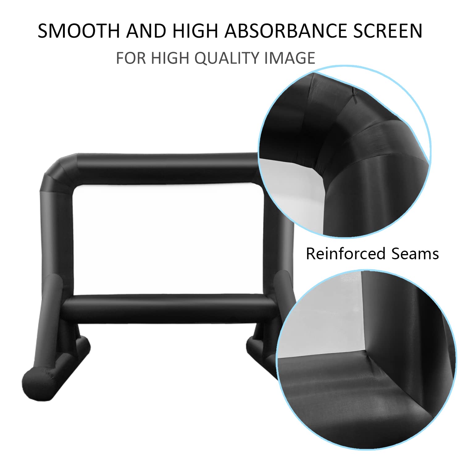 16 FT Inflatable Projector Screen for Outdoor Movies - Portable Blow-Up Movie Screen with Quiet Fan | Perfect for Backyard Movie Nights, Camping, Drive-In Theaters & Outdoor Parties (Dual Support)