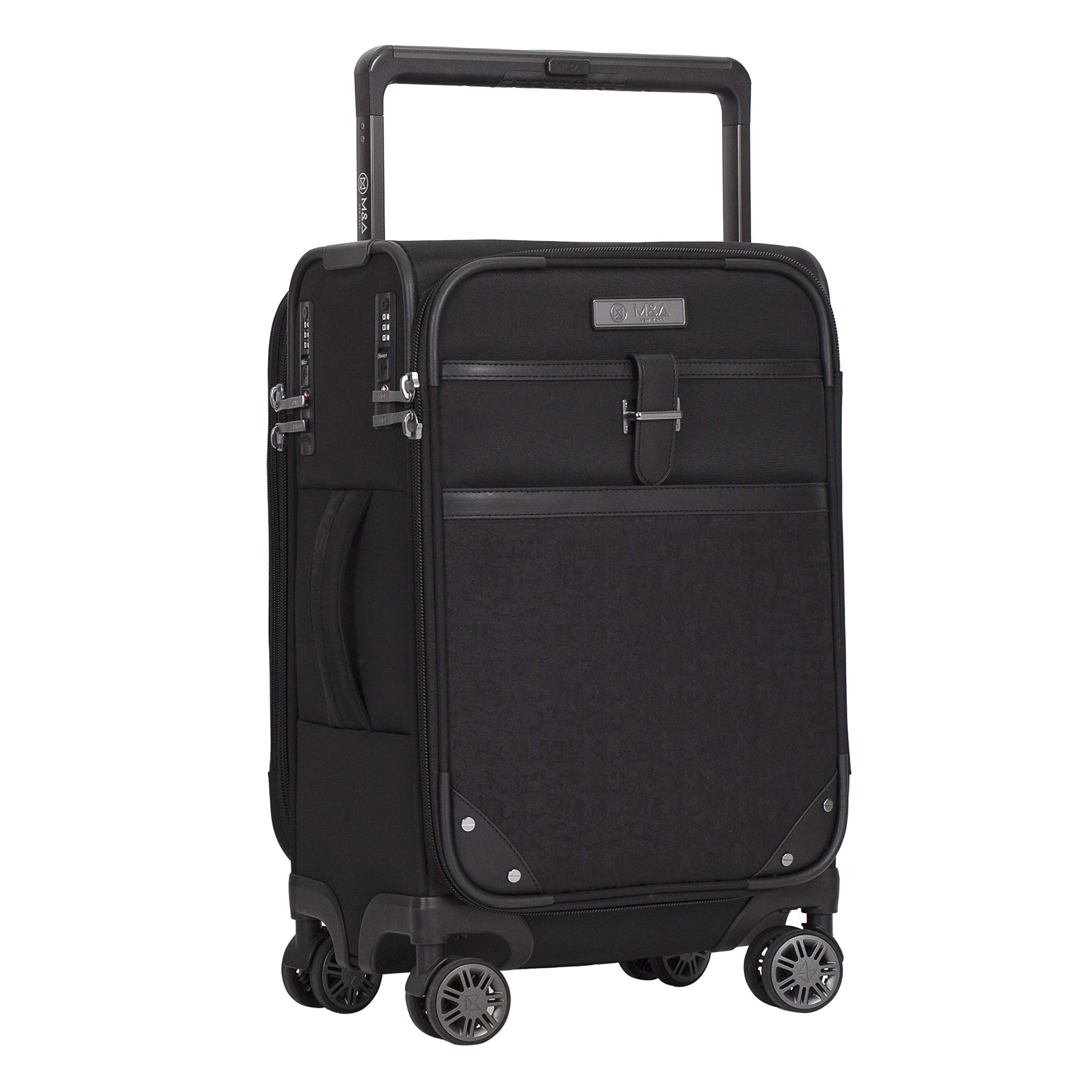 Dual Opening Hardside Carry-On Luggage 22 Inch - Expandable Spinner Suitcase with TSA Lock for Travel, Business Trips & Weekend Getaways (Black)
