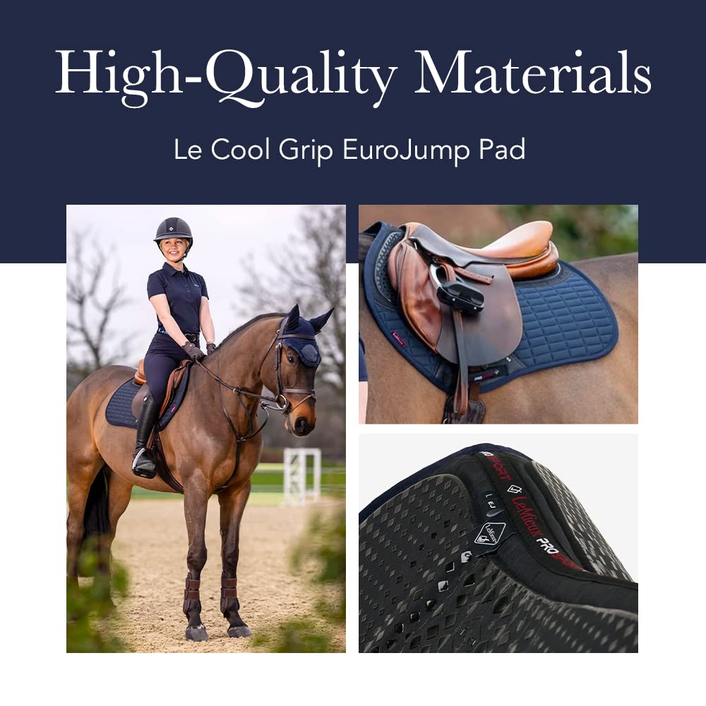 LeMieux White EuroJump Square Saddle Pad for Show Jumping - Breathable English Horse Saddle Pads - Equestrian Riding Equipment for Sensitive Horses | Perfect for Competition & Training