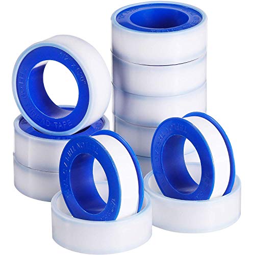 Skylety PTFE Thread Seal Tape - 10 Rolls, White, 1/2