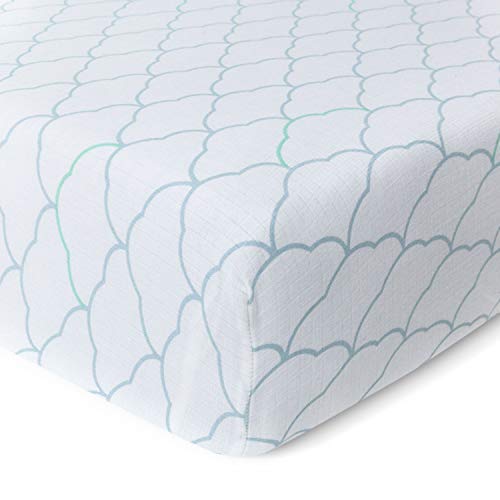 Organic Muslin Cotton Mini Crib Fitted Sheets 2-Pack - Breathable Soft Baby Bedding for 24