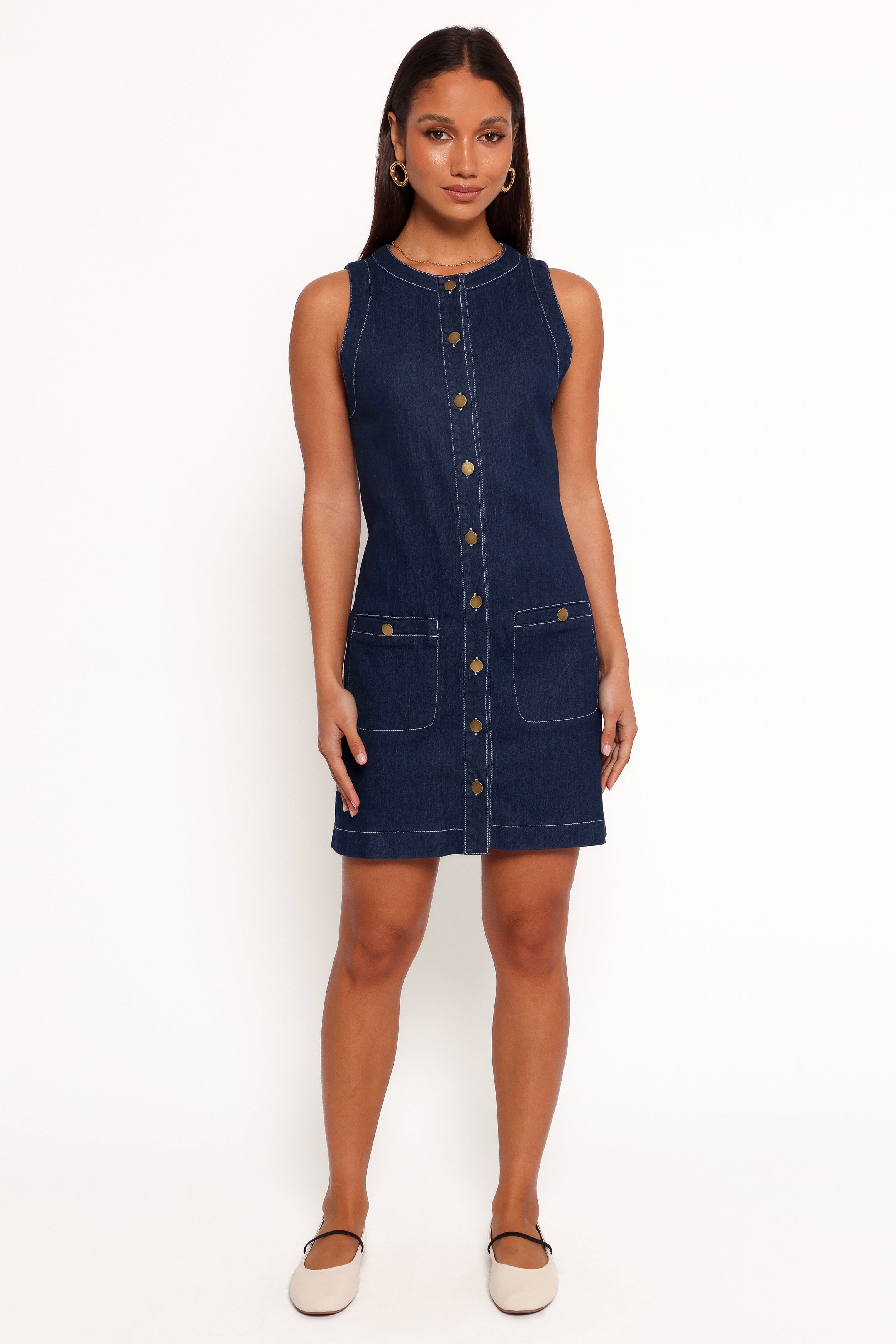 Lisa Mini Denim Dress - Medium Wash, Vintage Style for Women | Perfect for Casual Outings, Parties & Date Nights