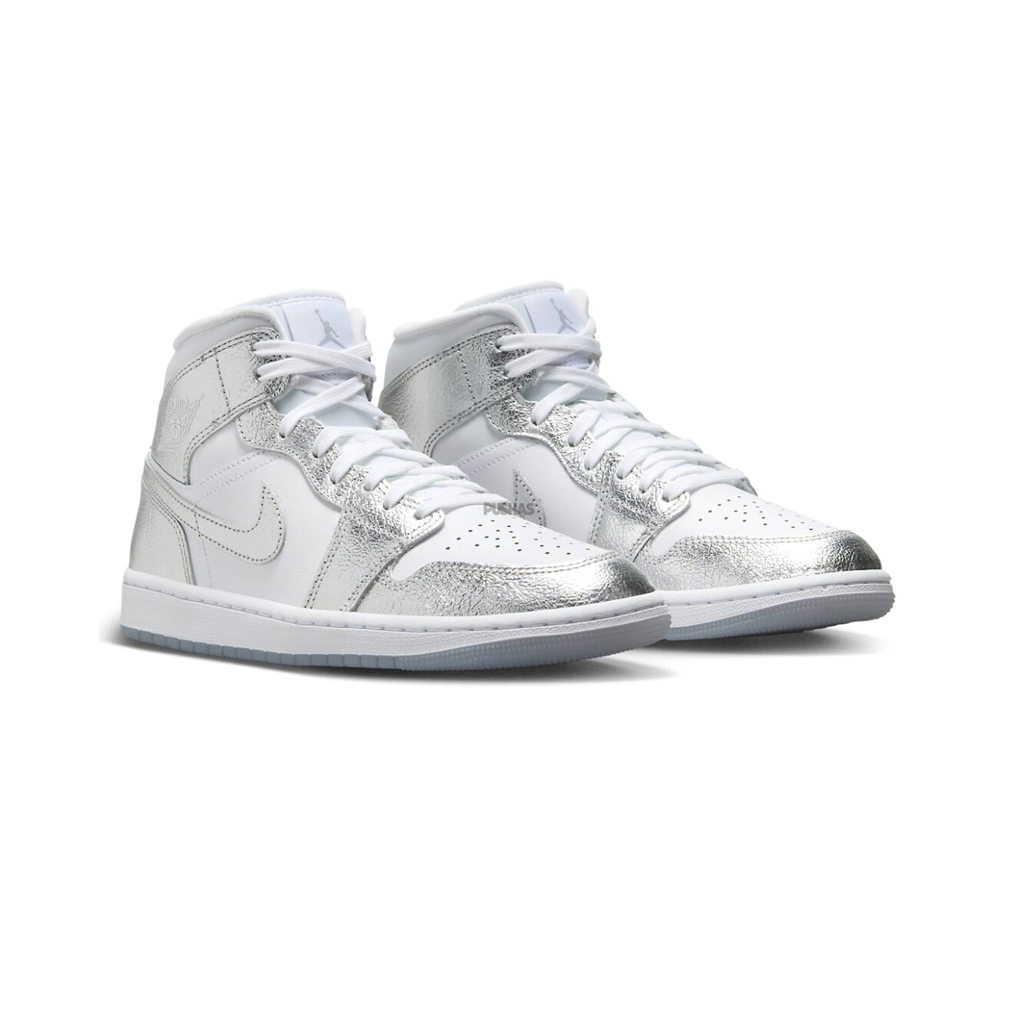 Air Jordan 1 Mid SE 'Metallic Silver' Women's Basketball Shoes - Stylish Sneakers for Casual Wear, Gym & Street Fashion