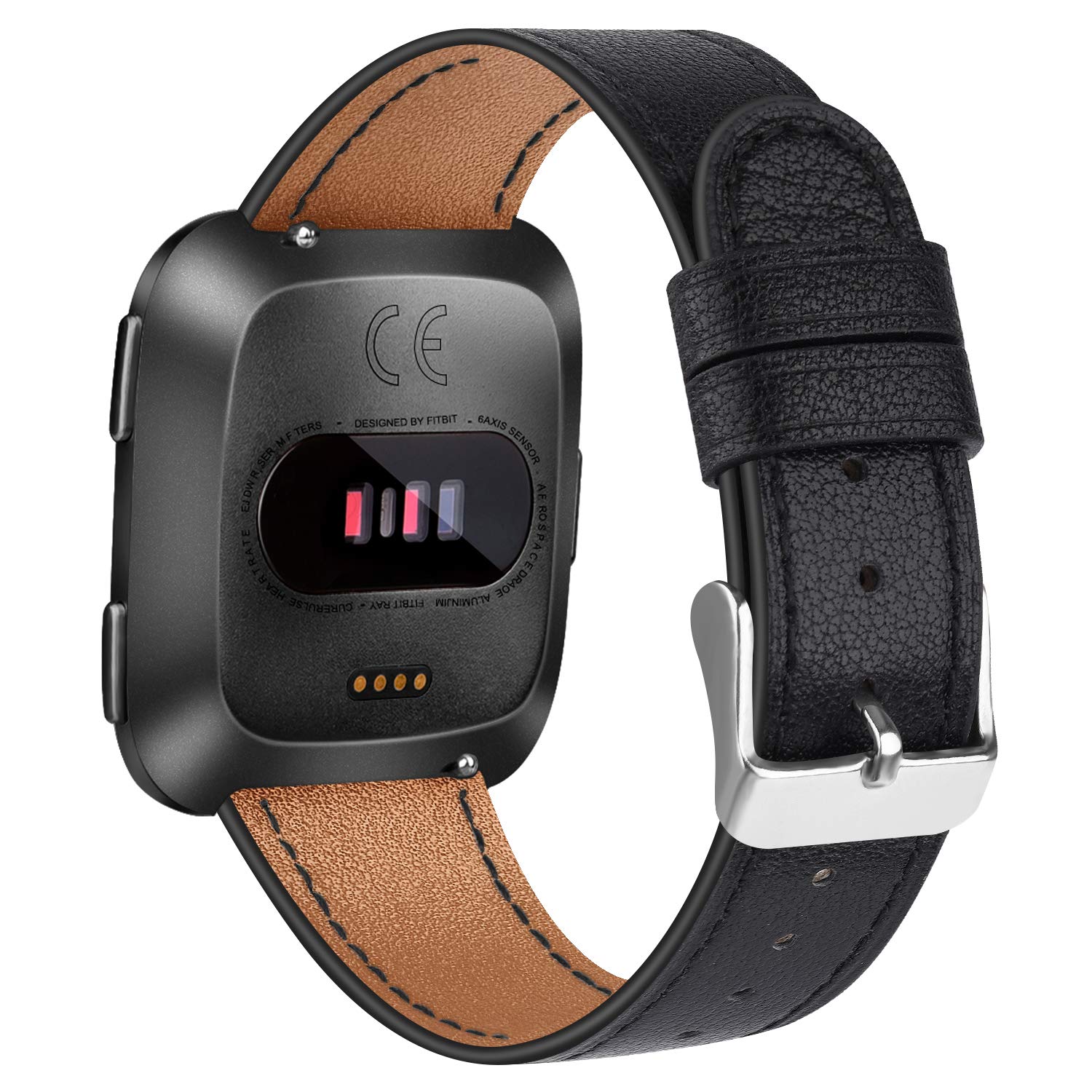 Premium Genuine Leather Bands for Fitbit Versa 2/Versa/Versa Lite - Replacement Watch Strap for Women & Men | Comfortable & Durable Fitness Tracker Accessory for Workouts, Office & Everyday Wear