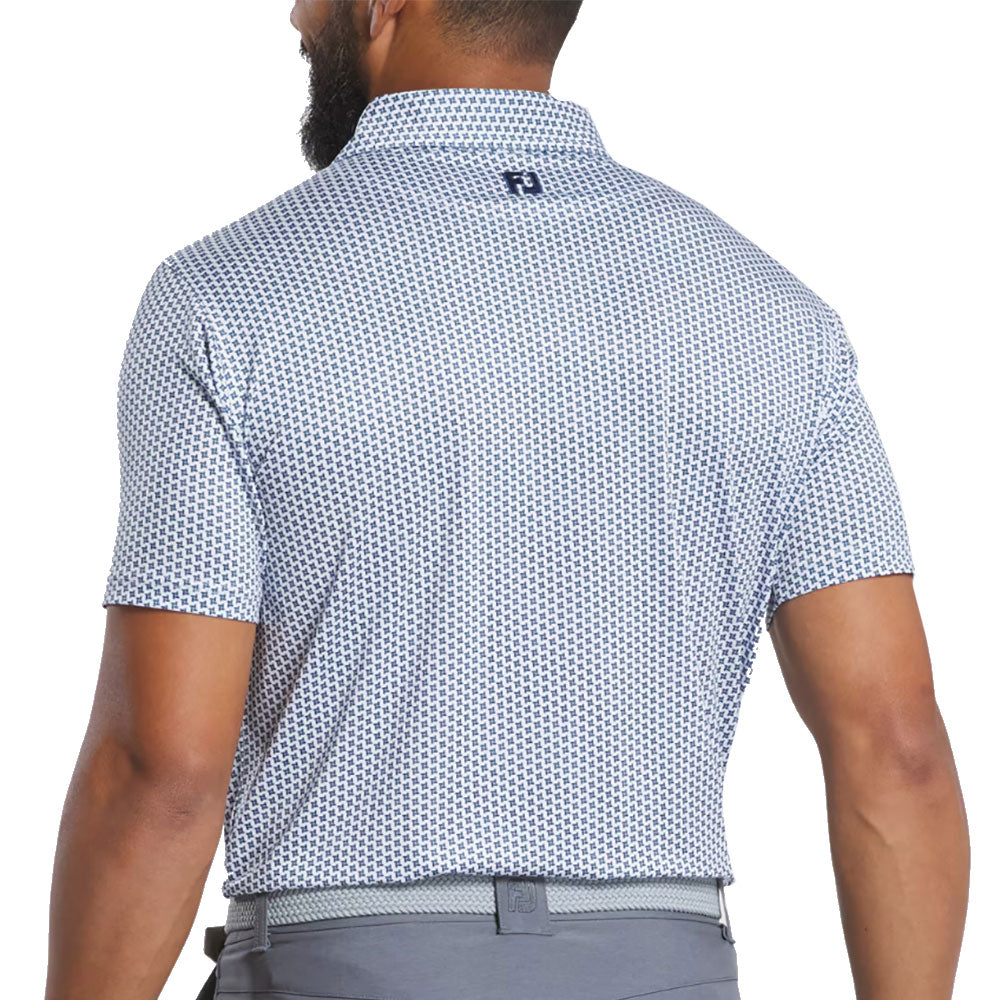 FootJoy Houndstooth Geo Lisle Men's Golf Polo Shirt - Moisture-Wicking & UV Protection for Comfortable Golfing & Outdoor Activities