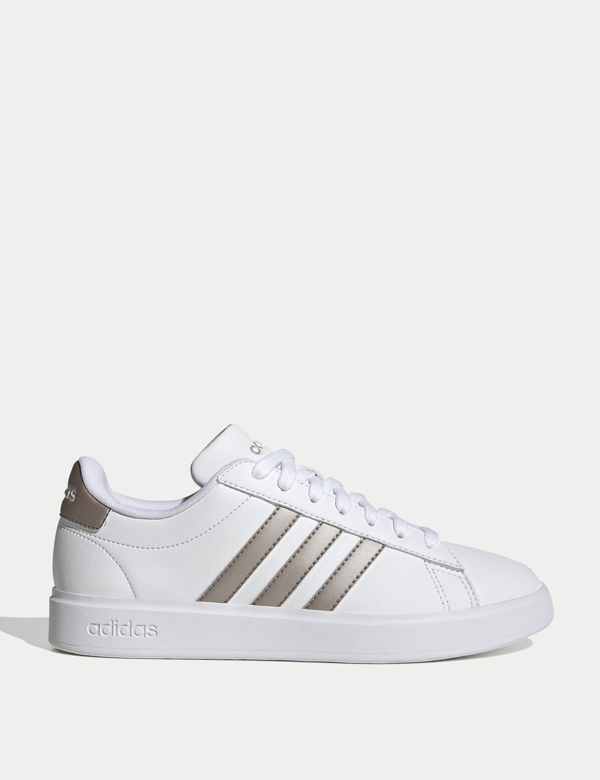 Adidas Grand Court 2.0 Sneakers - Cloud White/Platinum Metallic - Comfortable Tennis Shoes for Men & Women | Perfect for Casual Wear, Gym Workouts & Everyday Fashion