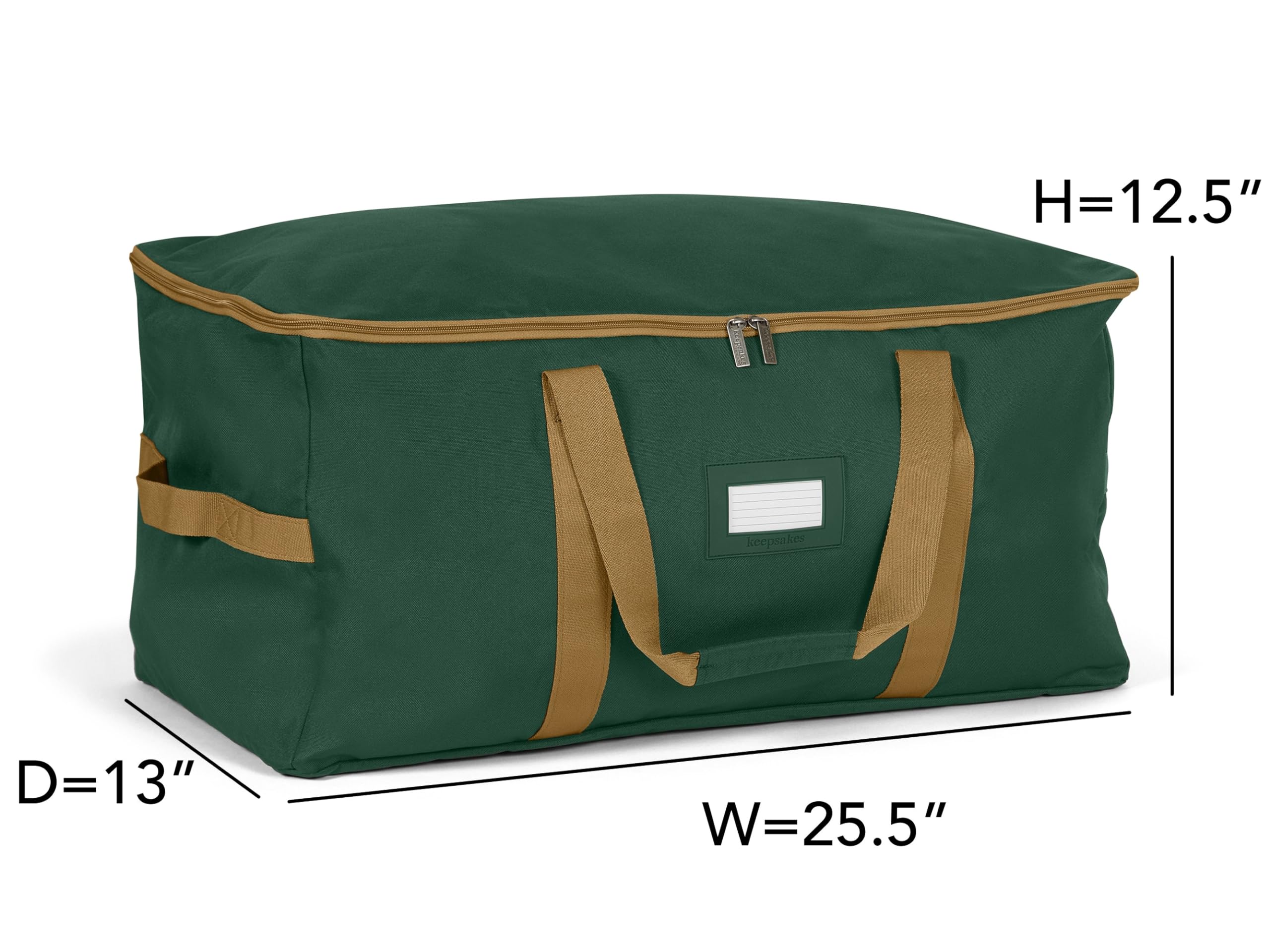 Covermates Keepsakes Adjustable Ornament Storage Bag with Carrying Handles & Padded Protection - Holiday Decoration Organizer for Christmas Tree Ornaments, Wreaths & Seasonal Decor (Green)