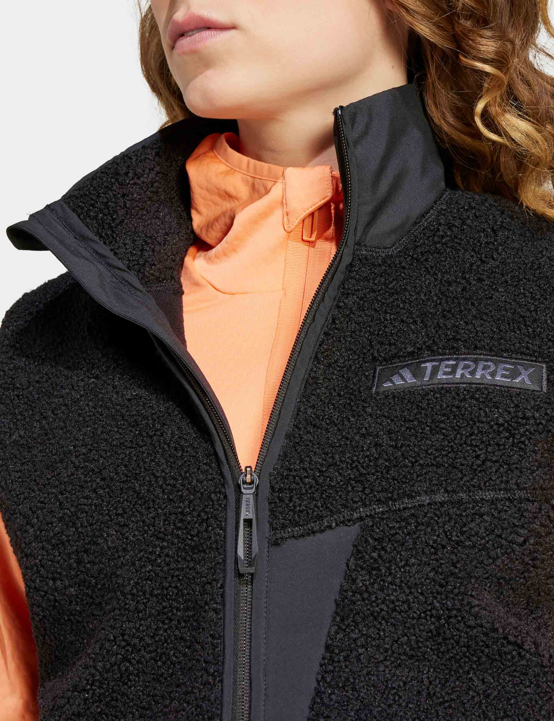 Terrex Xploric High Pile Fleece Vest for Men & Women - Warm Winter Outdoor Jacket - Black - Perfect for Hiking, Camping & Cold Weather Activities