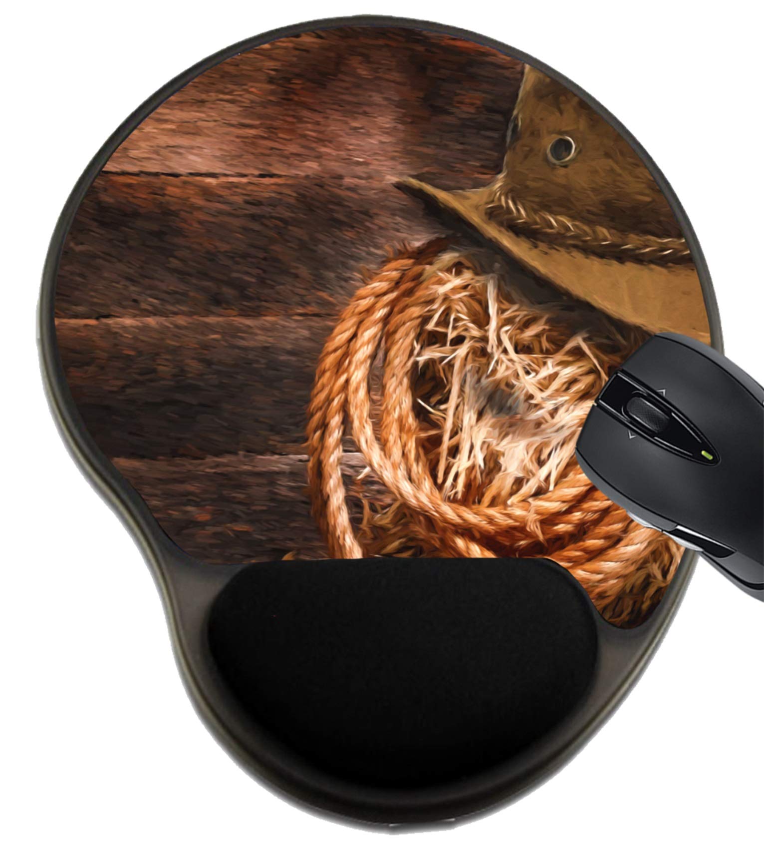 Ergonomic MSD Mouse Pad with Wrist Rest - Comfortable Gaming & Office Mouse Mat for Cowboy Western Design Lovers - Perfect for PC, Laptop, Workstation & Long Computer Sessions
