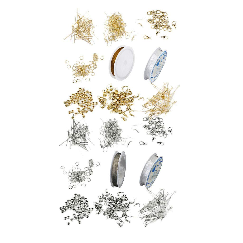 2 Sets Jewelry Making Kit with Silver & Gold Beads - DIY Beading Starter Kit for Necklaces, Bracelets & Earrings - Perfect for Crafting, Gifts & Jewelry Design