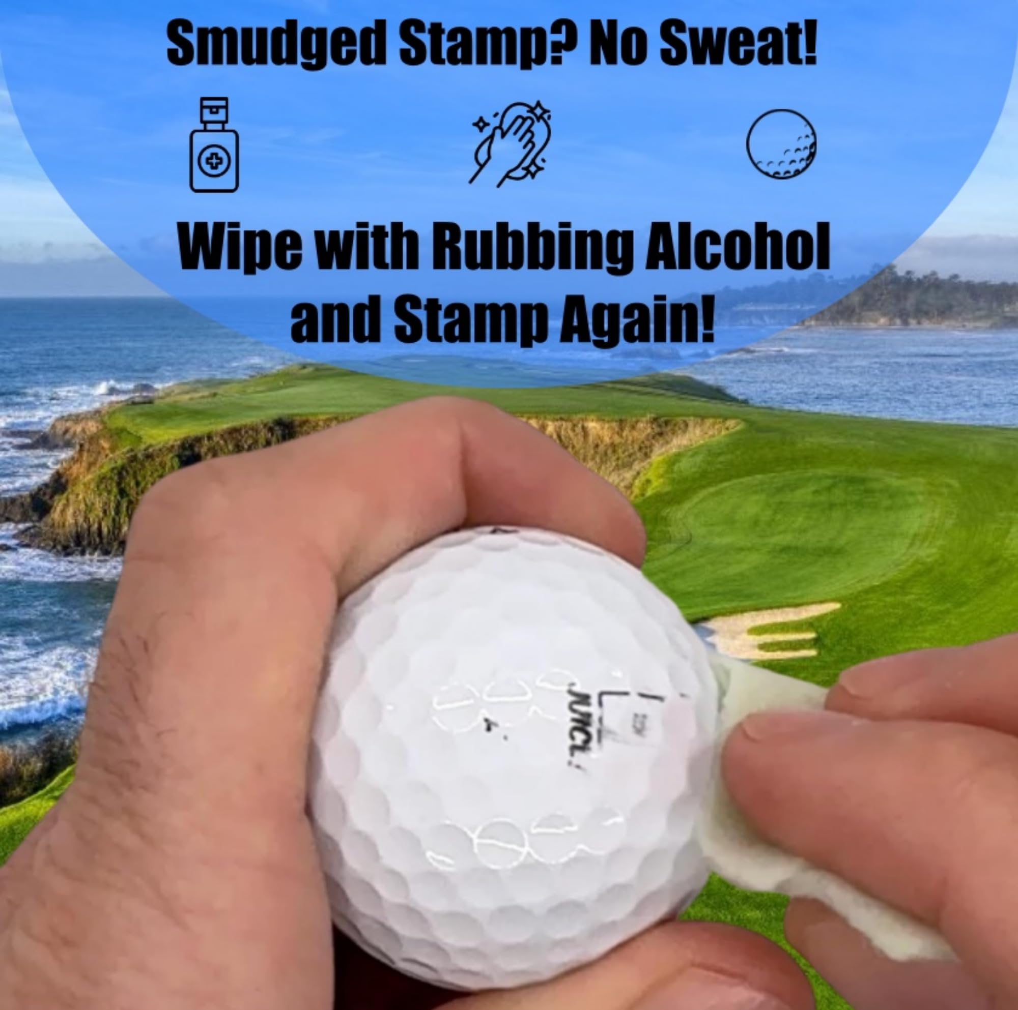 Self-Inking Golf Ball Stamper - Happy Series Reusable Golf Ball Marker & Stamp Tool for Personalizing & Identifying Golf Balls | Perfect for Tournaments, Practice & Gifting