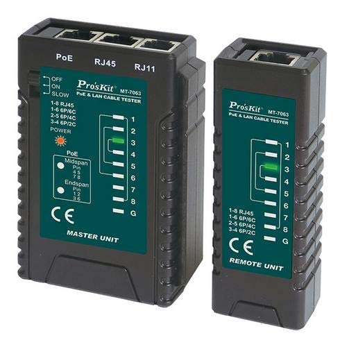 MT-7063 Professional PoE & LAN Cable Tester Kit (6-Pack) - Network Cable Continuity Tester for Ethernet, Cat5, Cat6, RJ45 - Perfect for IT Technicians, Network Installations & Home Office Setup