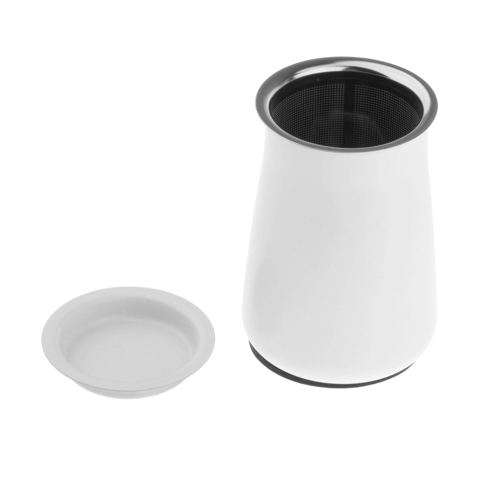 Premium Stainless Steel Coffee Sieve & Powder Filter Container - Compact Lightweight Grinder Accessory for Espresso, French Press & Pour Over Brewing - Perfect for Home Baristas & Coffee Enthusiasts (White)