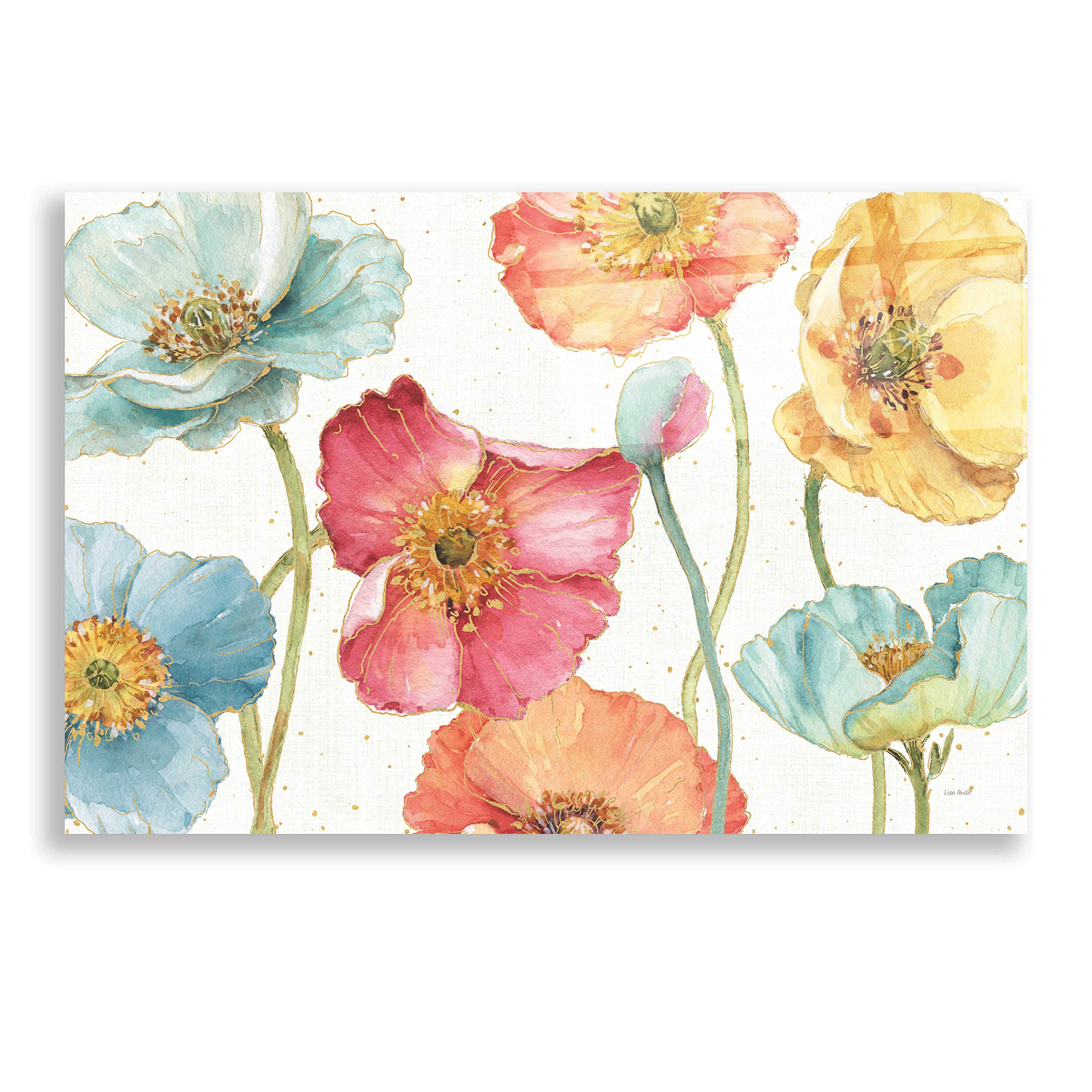 Spring Softies I by Lisa Audit - 24x16 Inch Acrylic Glass Wall Art Decor, Modern Floral Painting for Living Room, Bedroom & Office