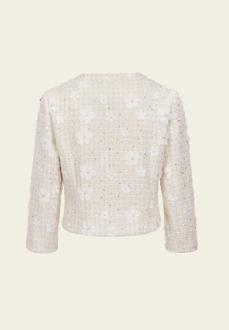 Stylish Floral Embellished Jacket for Women - Elegant Blazer with Floral Details | Perfect for Office Wear, Date Nights & Spring Outfits