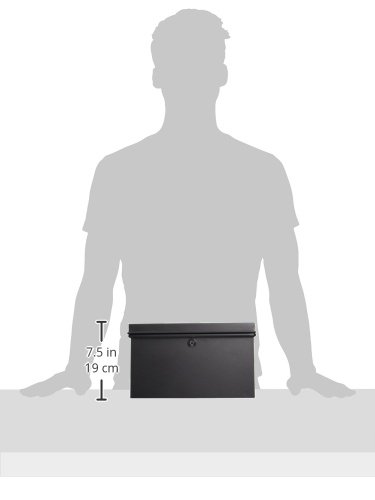 Helix 12-Inch Black Deed Box with Lock - Secure Document Storage for Home, Office & Legal Papers (Model 32476)