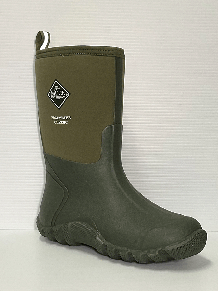 Muck Boots ECM 300 Edgewater Classic Mid Waterproof Work Boots for Men - Moss Green - Outdoor Hunting, Fishing & Farming Footwear