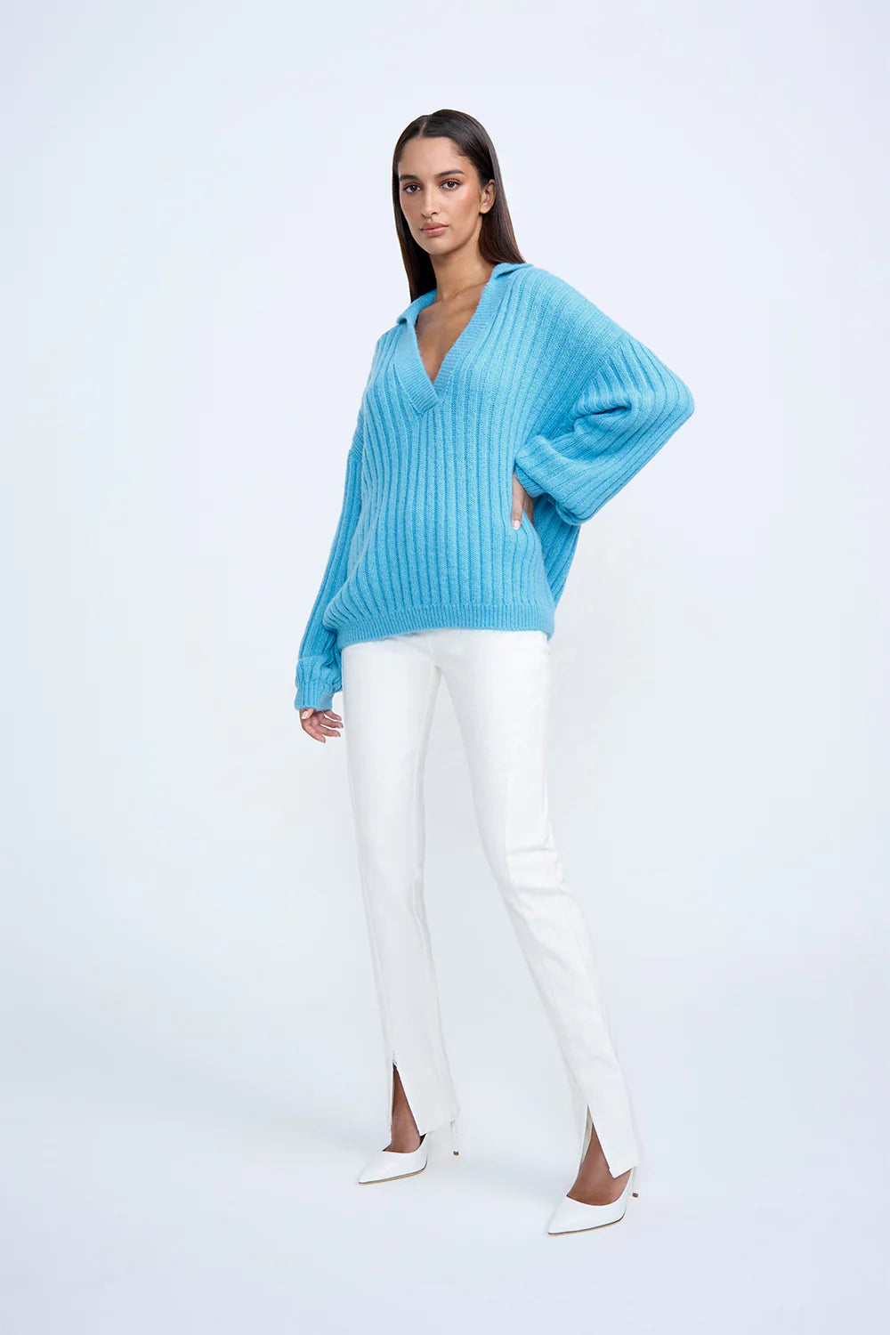 Stylish Blue Cosmic Knit Sweater for Women | Soft & Comfortable Winter Pullover | Perfect for Casual Outfits & Cozy Evenings