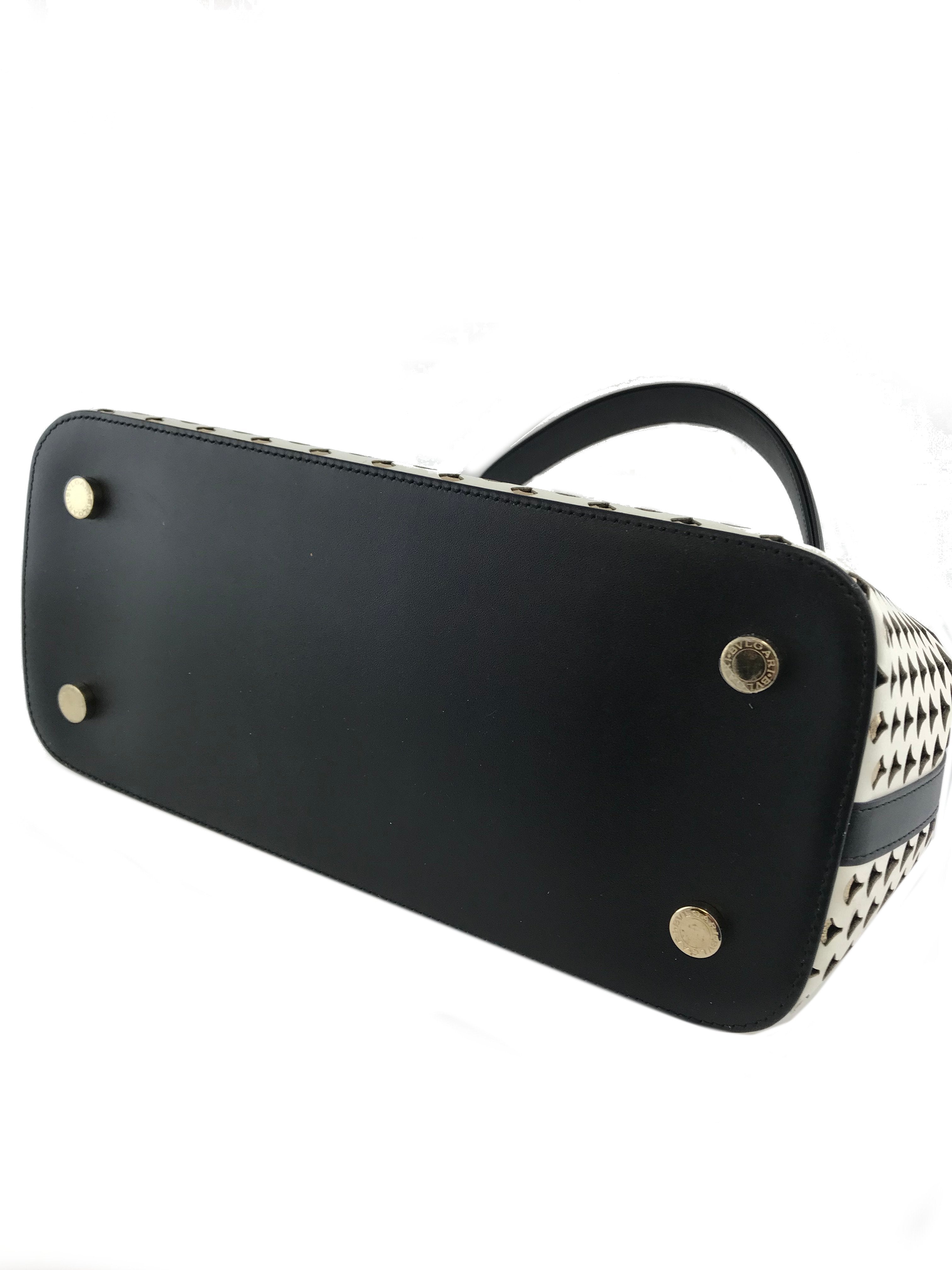 Bvlgari Isabella Rossellini Perforated Leather Tote Bag for Women - Luxury Designer Handbag for Work, Travel & Everyday Use