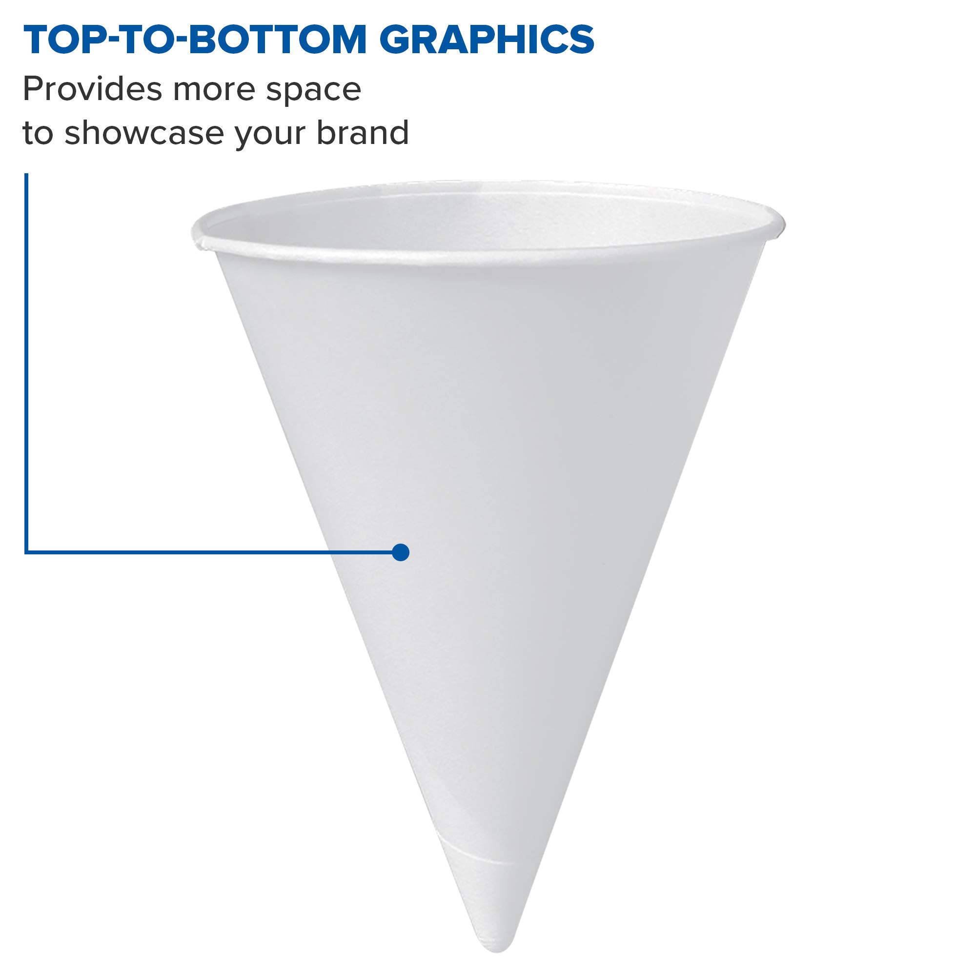 Solo 6RB-2050 6 oz White Paper Cone Cups - Bulk Pack of 5000 Disposable Drink Cups for Parties, Events, and Catering | Eco-Friendly & Leak-Proof