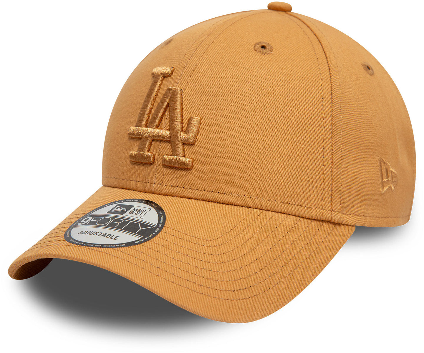 Los Angeles Dodgers New Era 9Forty League Essential Tan Adjustable Baseball Cap - Official MLB Hat for Men & Women, Perfect for Baseball Games, Streetwear & Casual Outfits