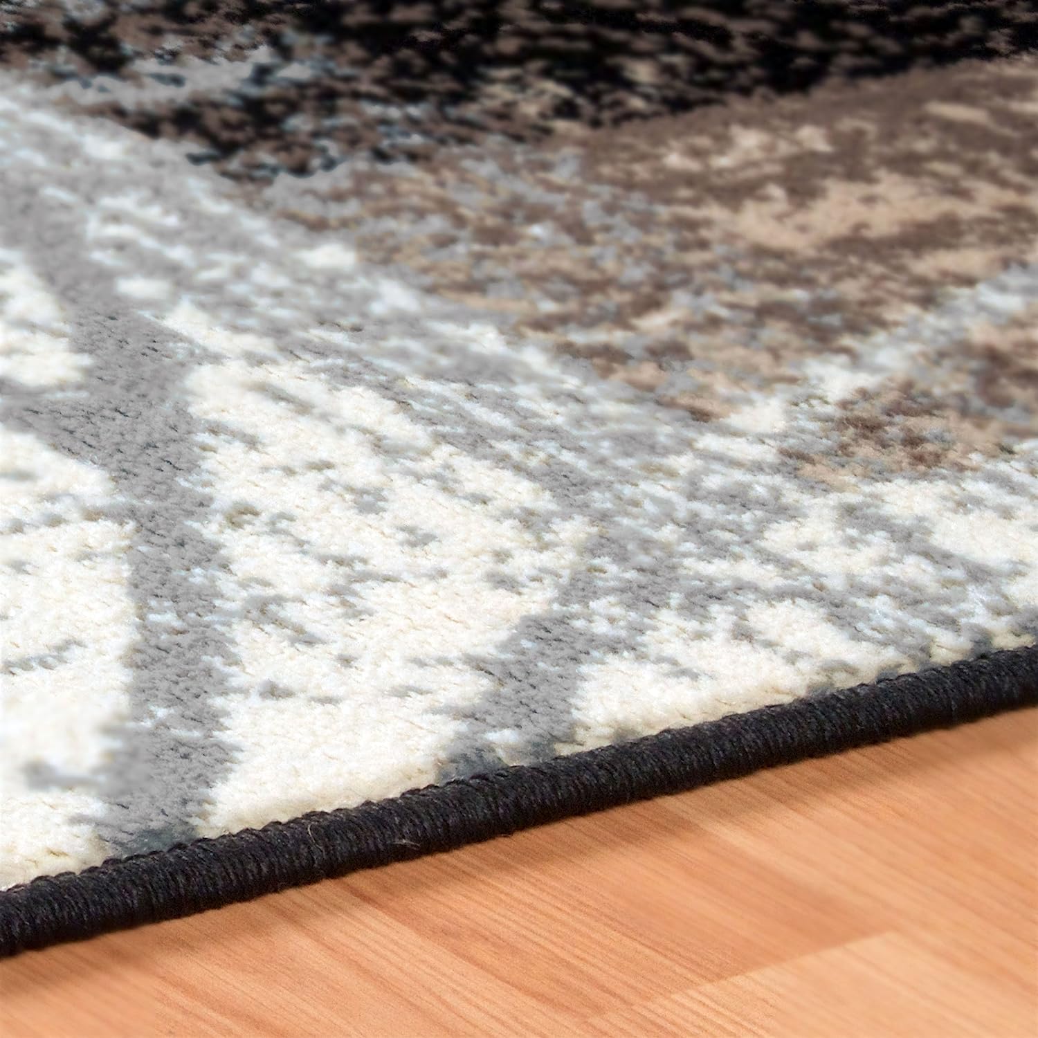 Premium Floral Patchwork Non-Slip Washable Area Rug 10x14 Feet - Soft Brown Indoor Rug for Living Room, Bedroom & Dining Room Decor