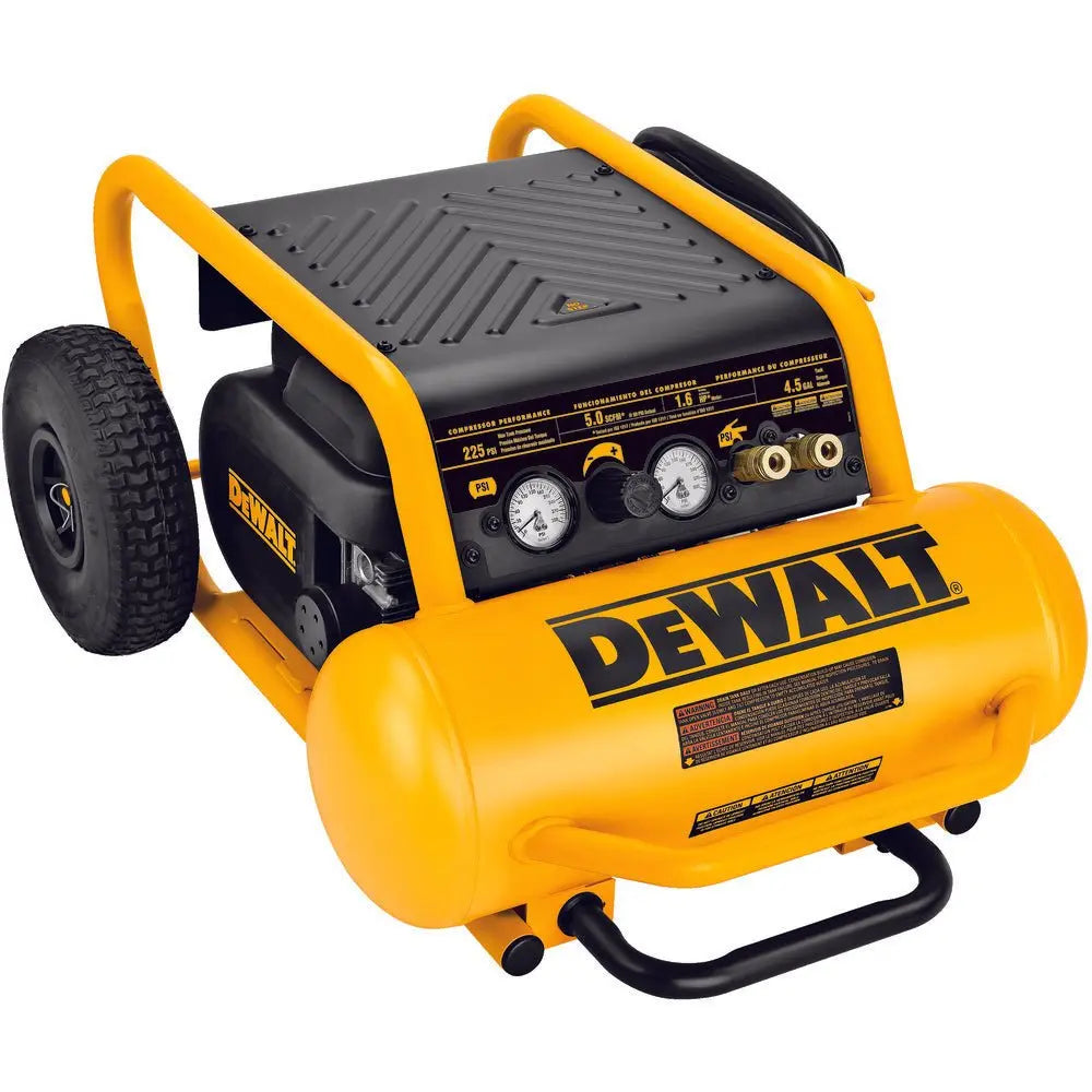 DEWALT D55146 4.5 Gallon Portable Air Compressor with Wheels & Hand Carry, 225 PSI Max - Ideal for Home Garage, Construction Sites & DIY Projects