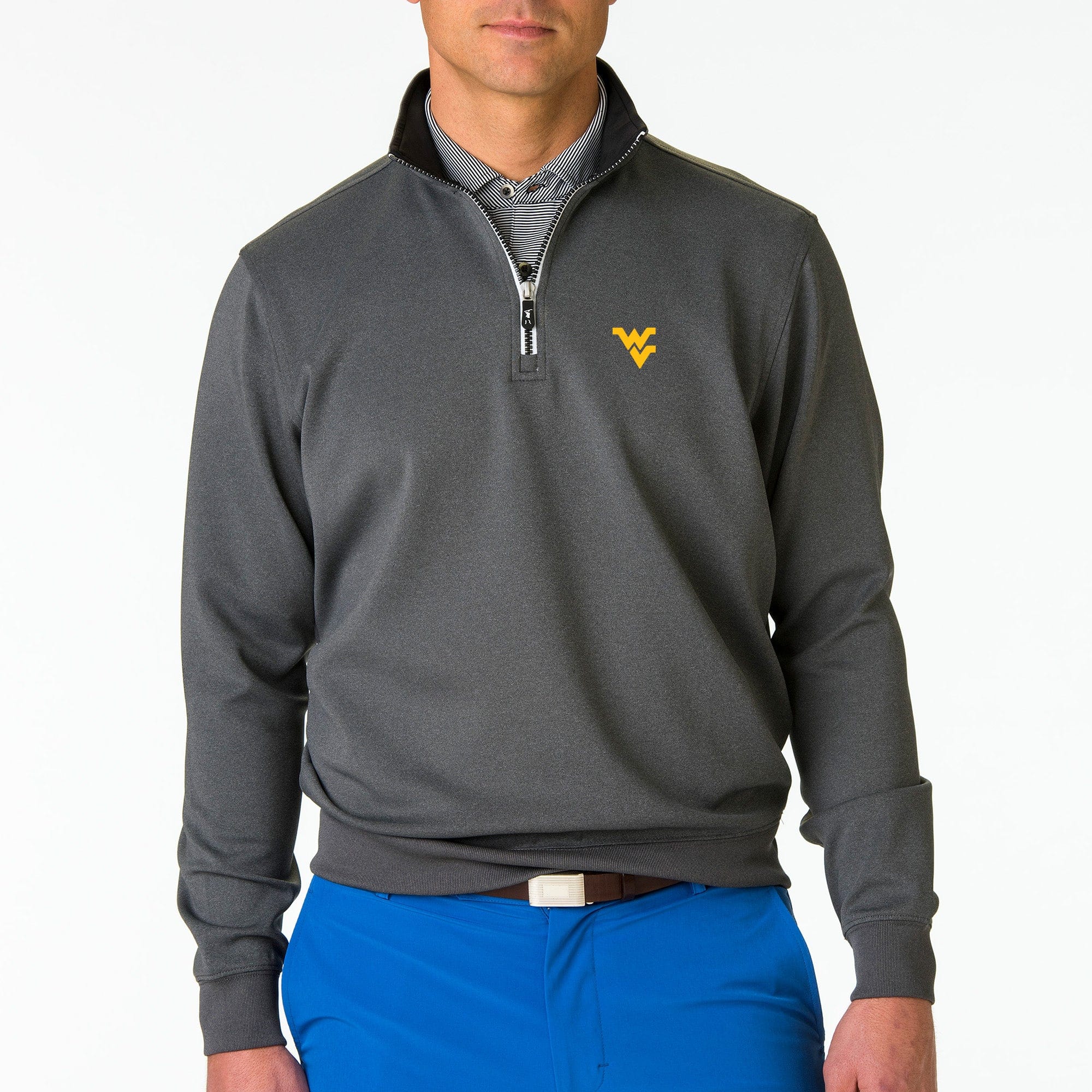 West Virginia Mountaineers Caves Quarter Zip Pullover | WVU Collegiate Fleece Jacket for Men & Women | Hiking, Camping & Outdoor Adventures
