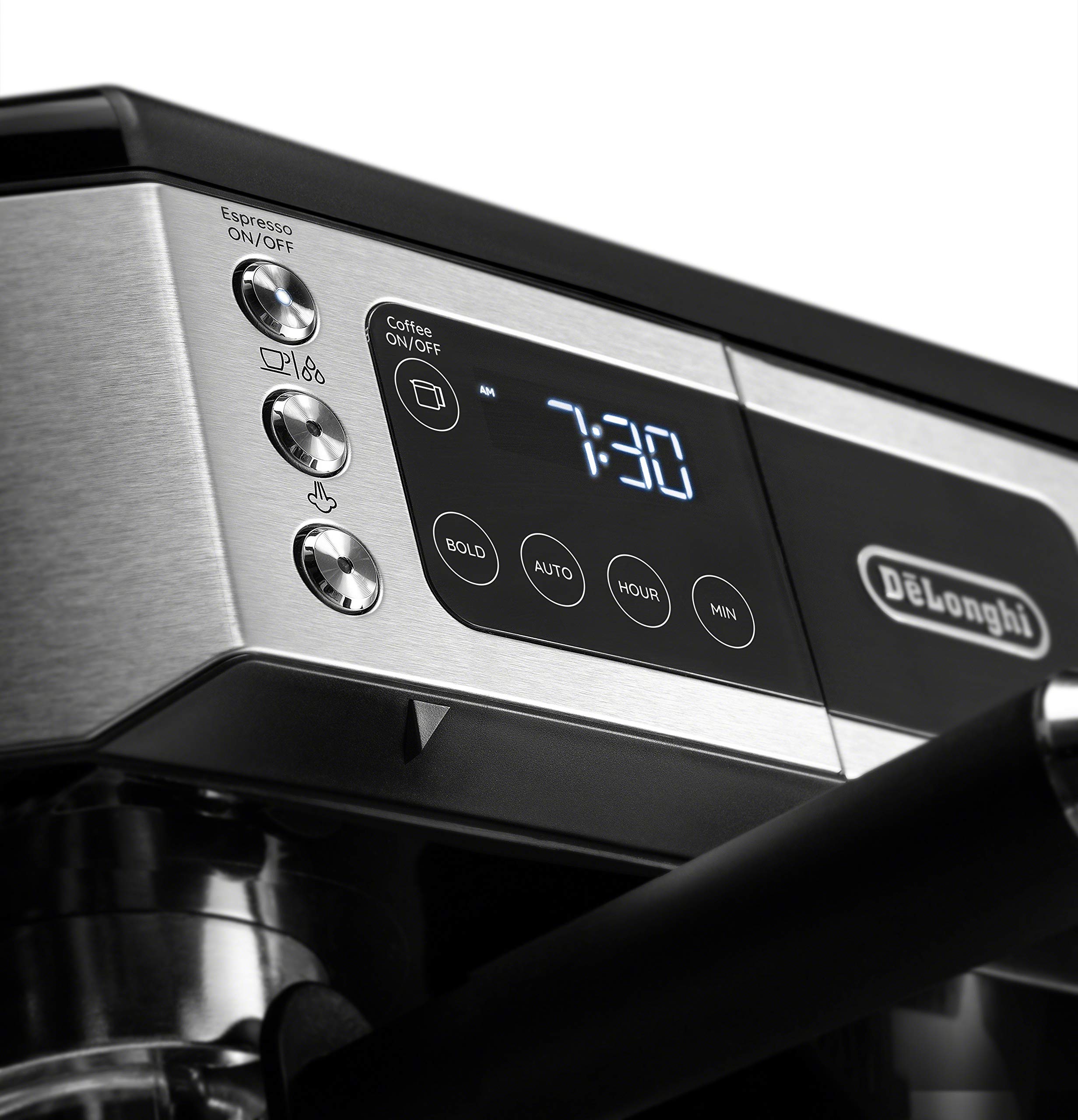 De'Longhi All-in-One Coffee Maker & Espresso Machine with Adjustable Milk Frother - 12 oz Stainless Steel Milk Frothing Pitcher - Perfect for Home Baristas & Coffee Lovers - Ideal for Morning Brews, Entertaining Guests & Office Coffee Stations