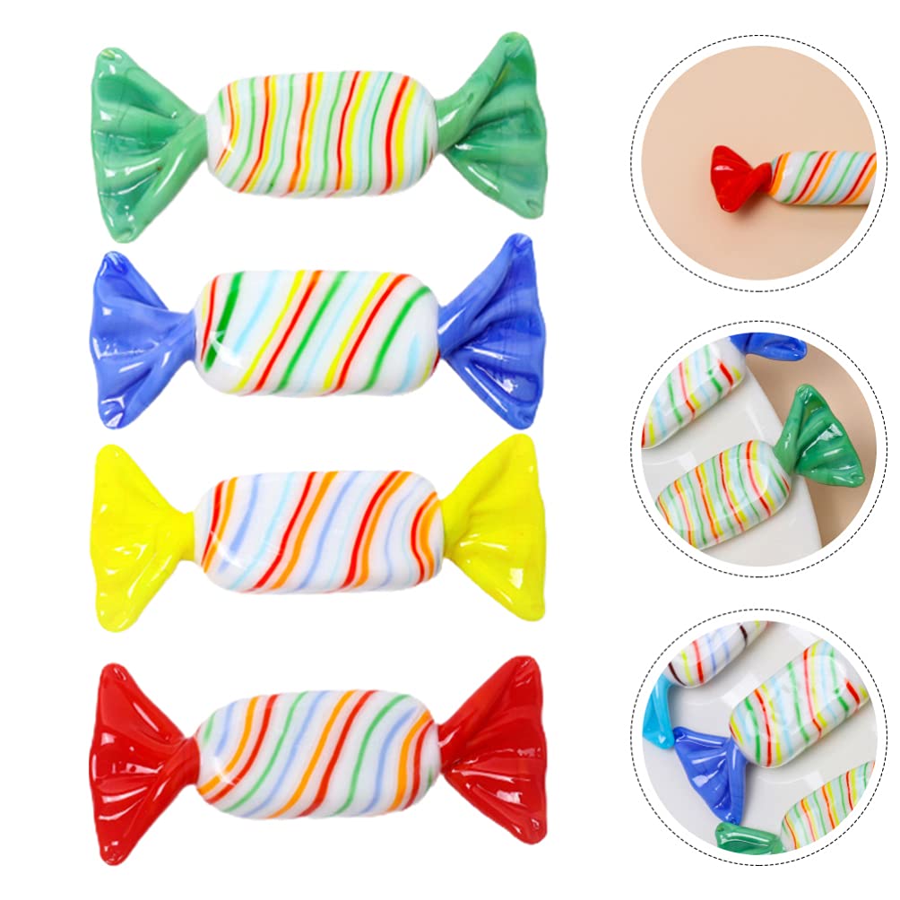 4pcs Glass Candy Ornaments - Unique Home Decor for Parties & Gifts