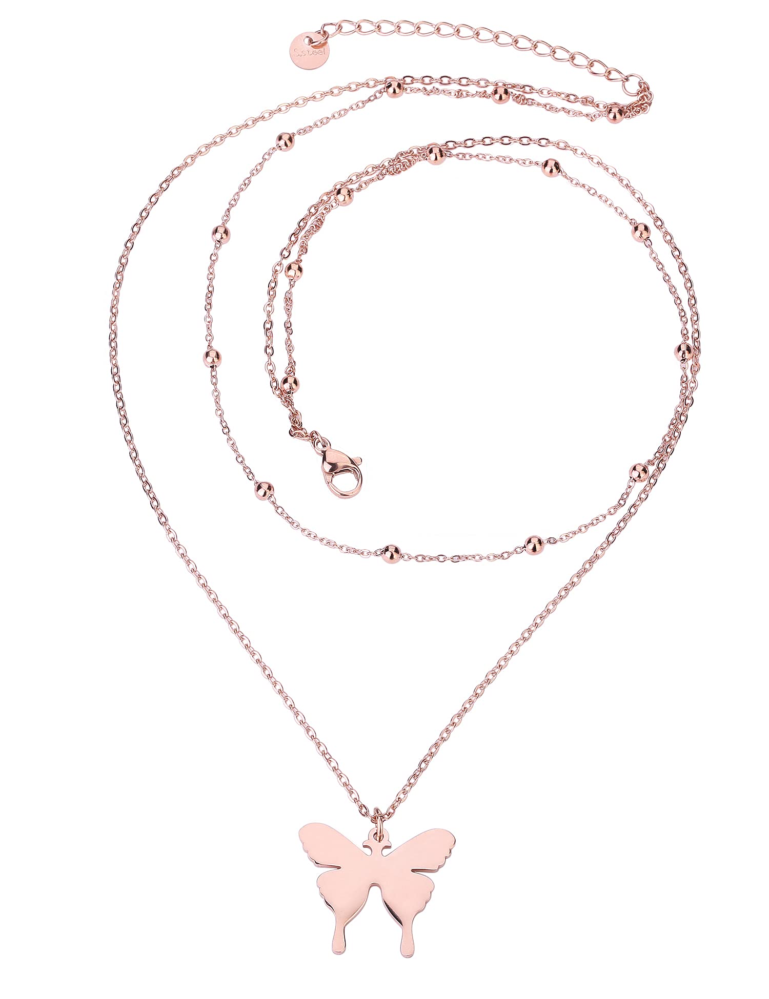 Elegant Rose Gold Layered Necklace for Women - Stainless Steel Coin Choker with Cross, Star & Circle Pendants | Perfect Gift for Mom, Girlfriend & Wife | Ideal for Weddings, Date Nights & Special Occasions