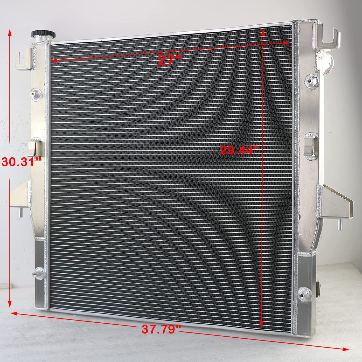 CU2711 3-Row Aluminum Radiator for 2003-2009 Dodge Ram 2500/3500 & 2008-2010 Ram 4500/5500 Pickup Trucks with 5.9L/6.7L Cummins Diesel Engine - Heavy Duty Cooling Solution for Towing & Off-Road Use