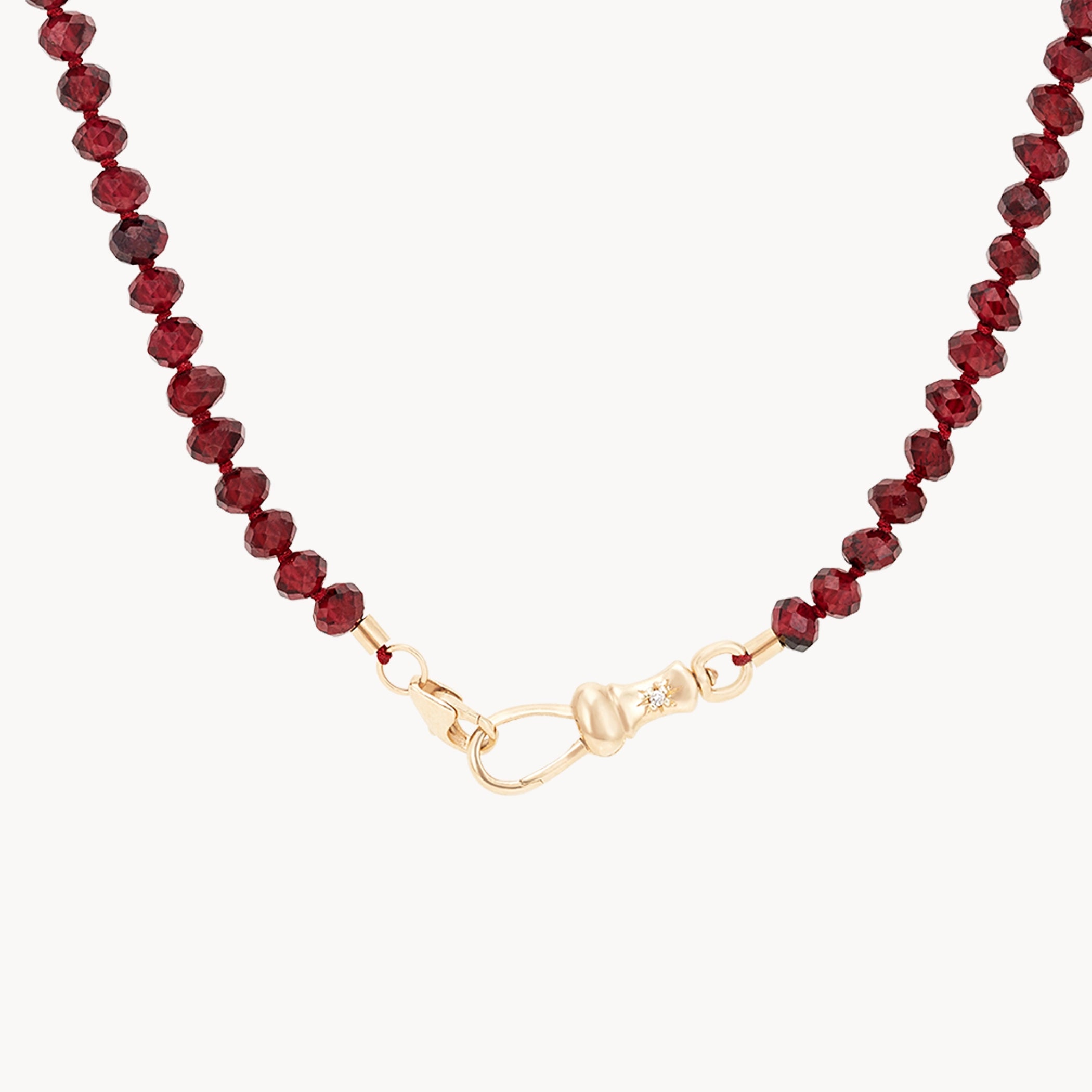10K Yellow Gold Red Garnet Beaded Mood Necklace with Genuine Garnet Gemstones - Perfect for Gifts, Parties & Everyday Elegance