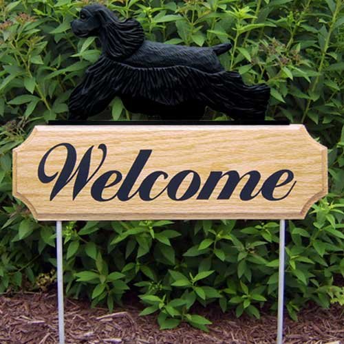 Michael Park Black Cocker Spaniel Dog Statue - Elegant Welcome Stake for Garden Decor | Perfect for Front Yard, Flower Beds & Outdoor Pet Memorial