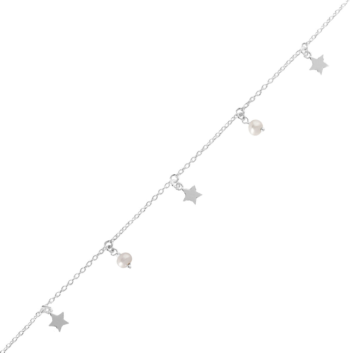 Starlight and Pearls Bracelet for Women - Elegant Pearl Beaded Jewelry Gift for Birthday, Anniversary & Special Occasions