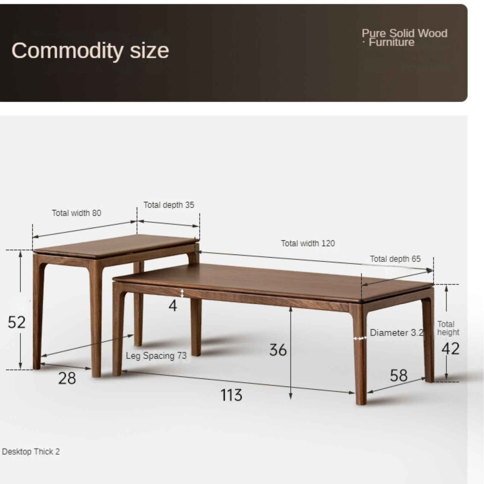 Premium Black Walnut, Ash & Oak Solid Wood Coffee Table - Modern Rustic Living Room Furniture for Home Decor & Entertaining