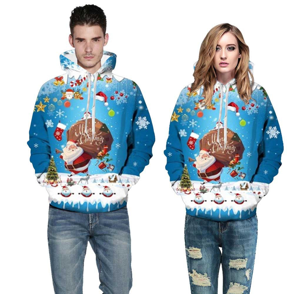 3D Digital Printed Christmas Pullover Hoodie - Festive Holiday Sweatshirt for Men & Women - Perfect for Xmas Parties, Gifts & Winter Outfits