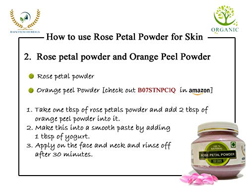 RAINTECH HERBALS Organic Orange Peel Powder – 100g | Natural Vitamin C Rich Antioxidant | Skin Brightening & Acne Treatment | Anti-Aging Hair Care & Detox | Perfect for DIY Face Masks & Natural Beauty Recipes