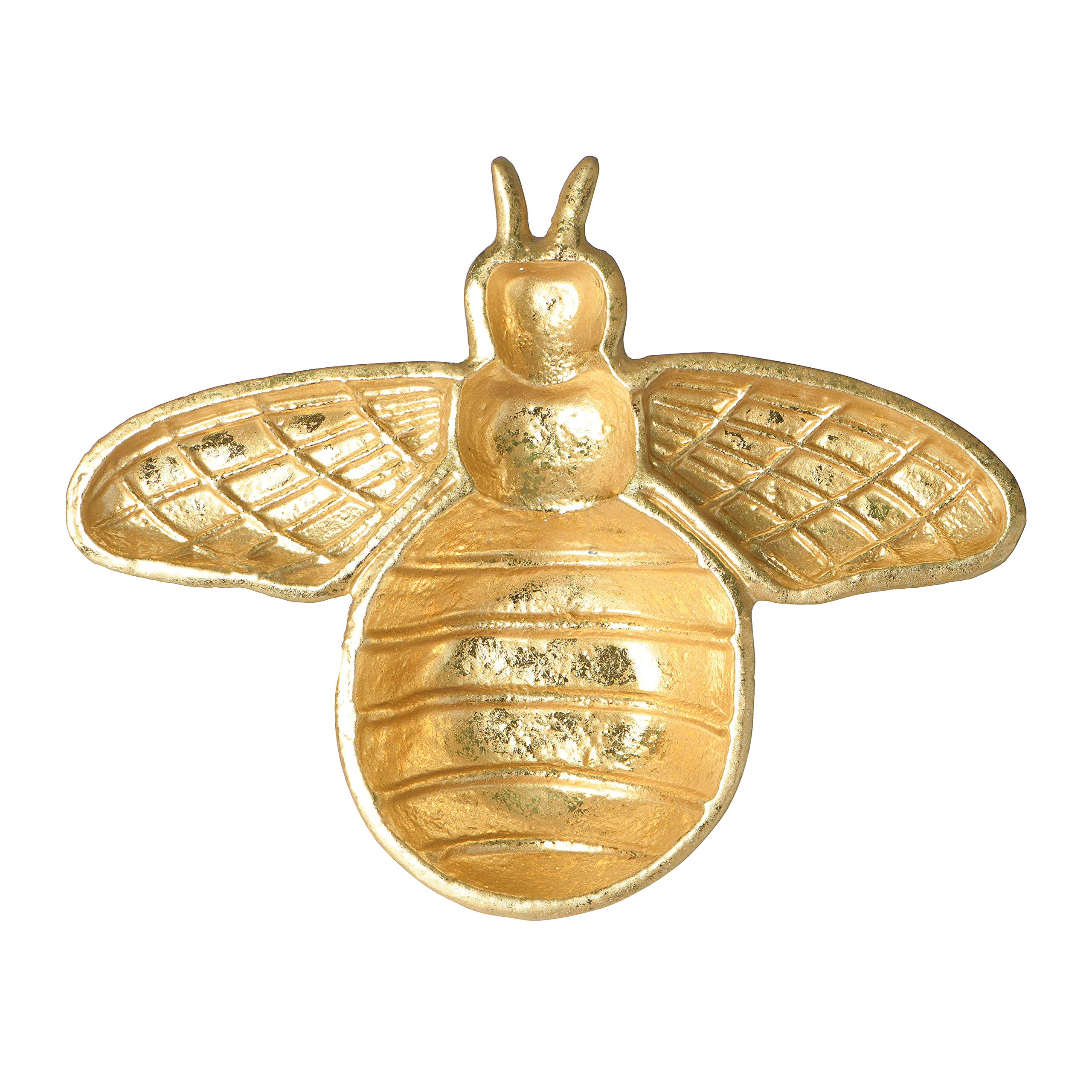 Decorative Cast Iron Gold Bee Shaped Dish - Elegant Serving Tray for Home Decor, Wedding Centerpiece & Gift Idea
