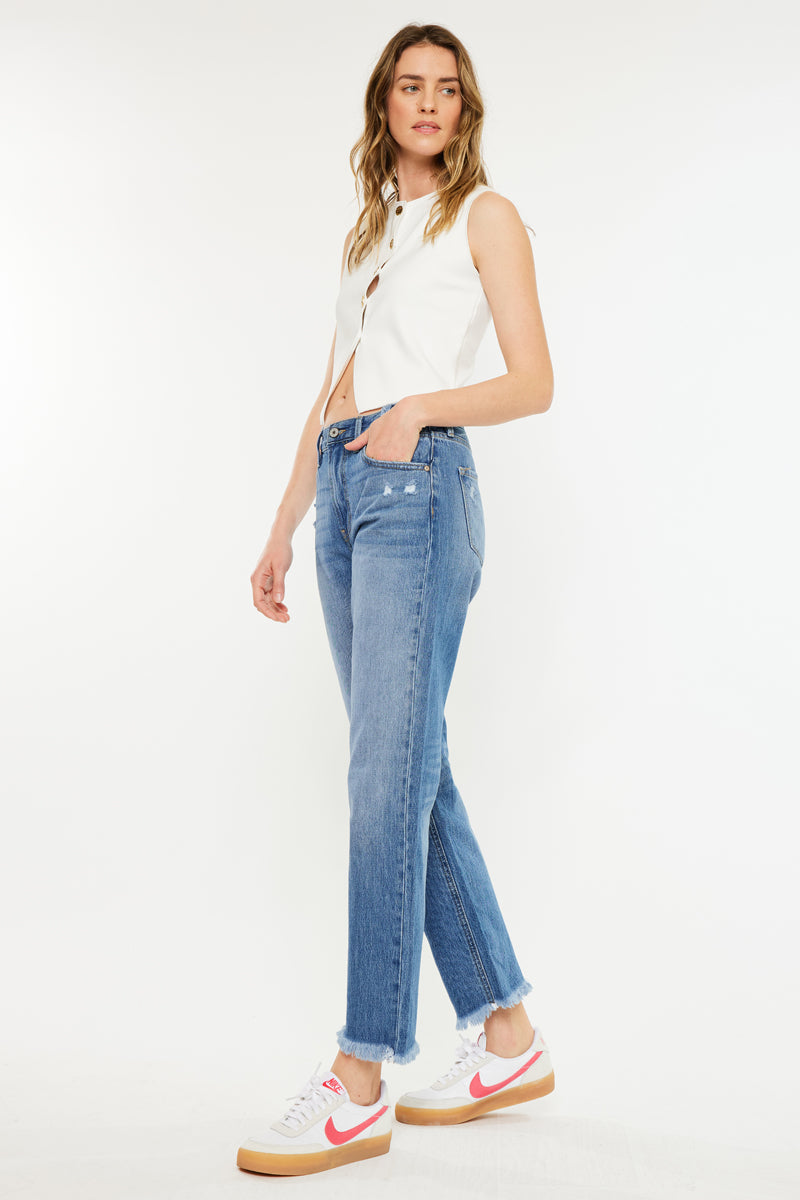 Meadow High Rise Straight Leg Jeans for Women - Stretchy Denim Pants, Comfortable & Flattering Fit - Perfect for Casual Wear, Office & Date Nights