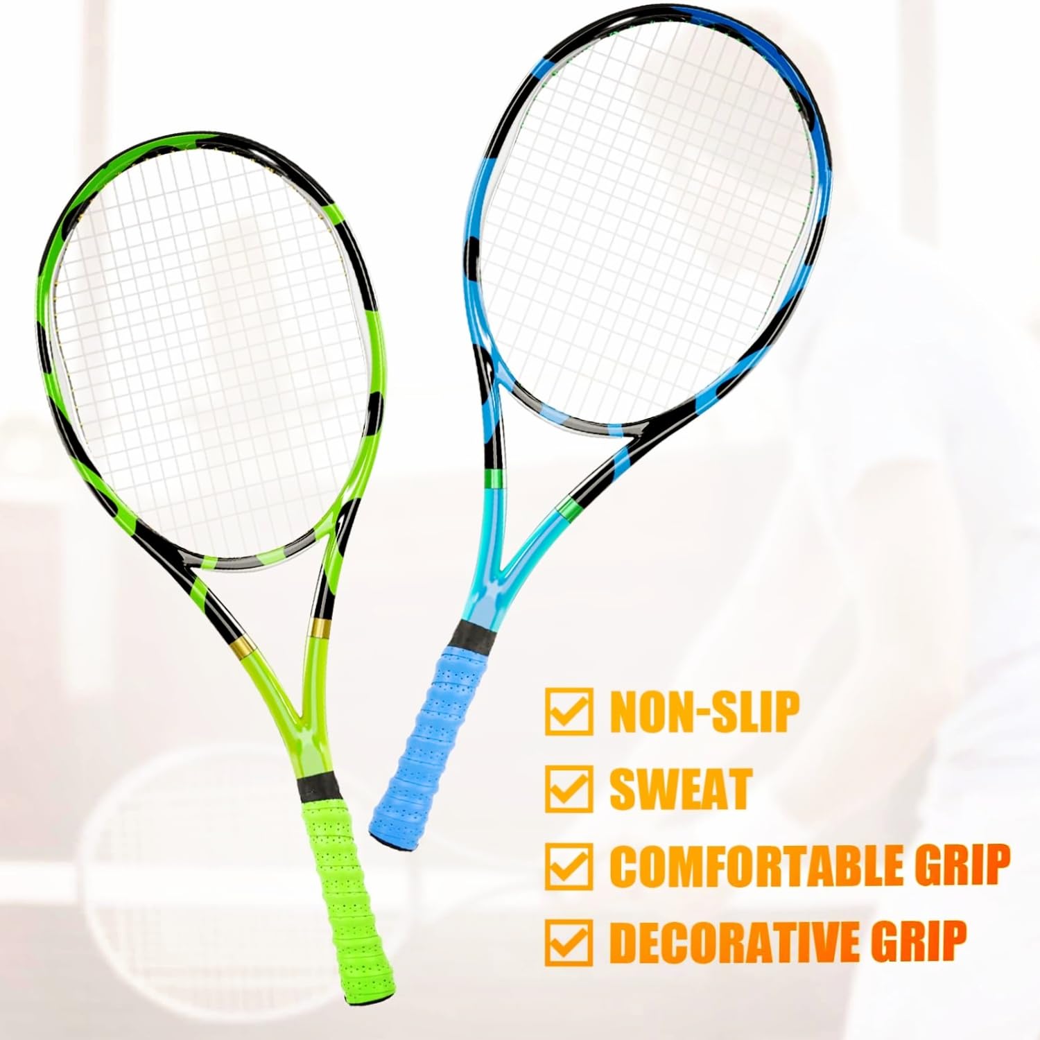 LECHI Tennis & Badminton Racket Overgrips Bulk - Anti-Slip Absorbent Grip Tape for Enhanced Performance in Sports & Training