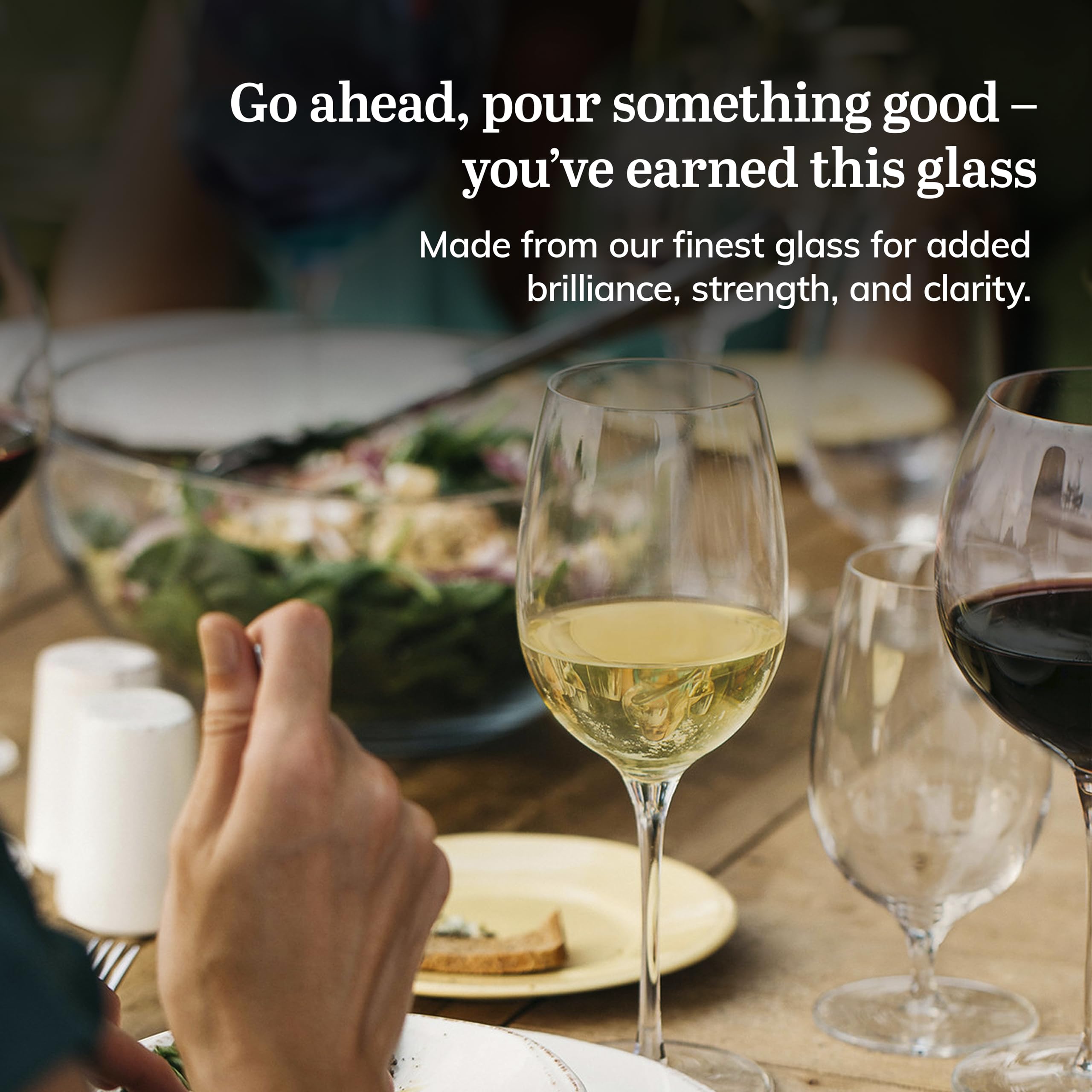 Libbey Signature 4-Piece White Wine Glass Set - Elegant, Dishwasher Safe Crystal Clear Glasses for Parties, Weddings, Birthdays & Special Occasions - Perfect for Dinner Parties, Wine Tasting & Home Entertaining