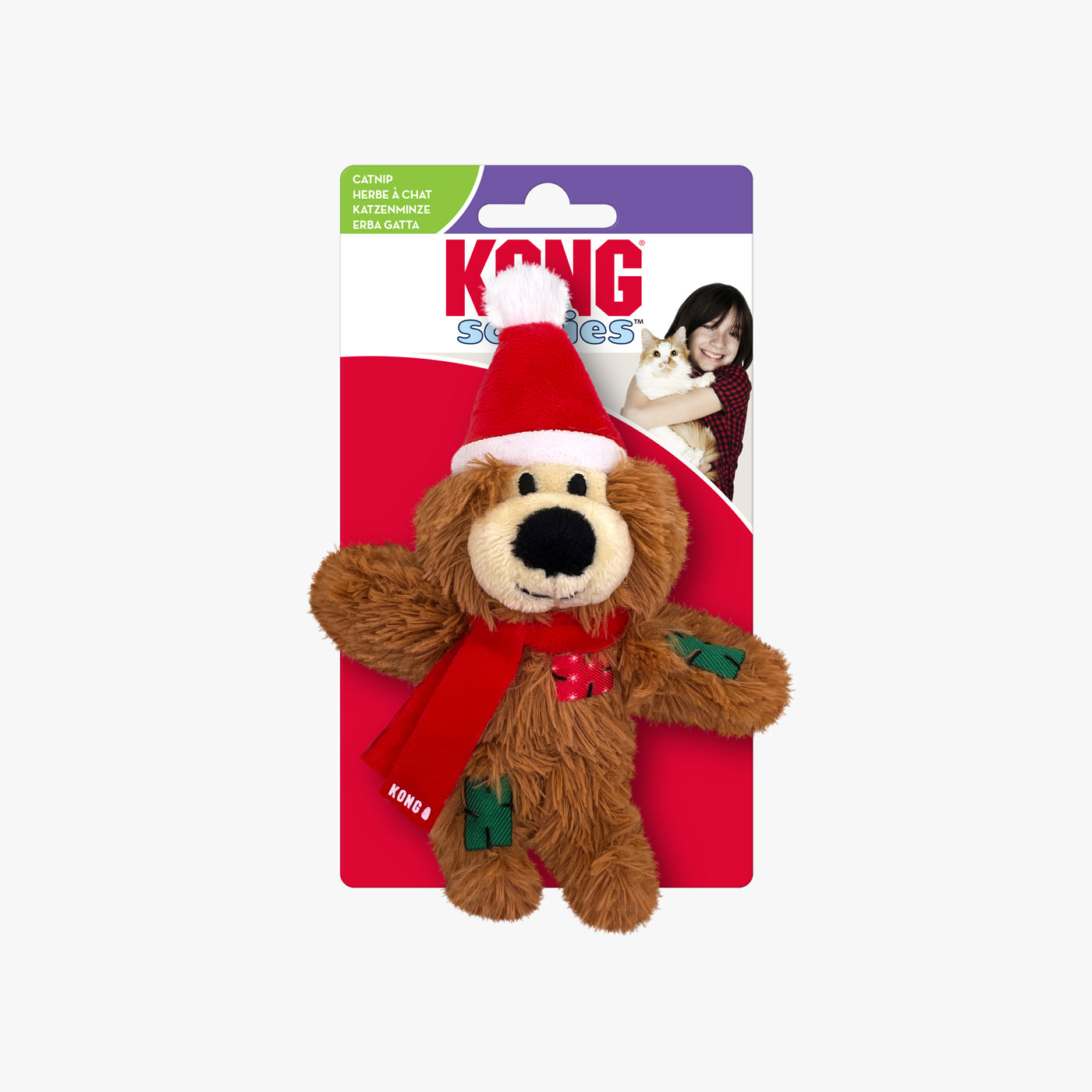 KONG Holiday Softies Bear Assorted - Durable Dog Chew Toy for Aggressive Chewers, Christmas Stocking Stuffer for Pets, Interactive Play & Training Reward for Puppies & Dogs