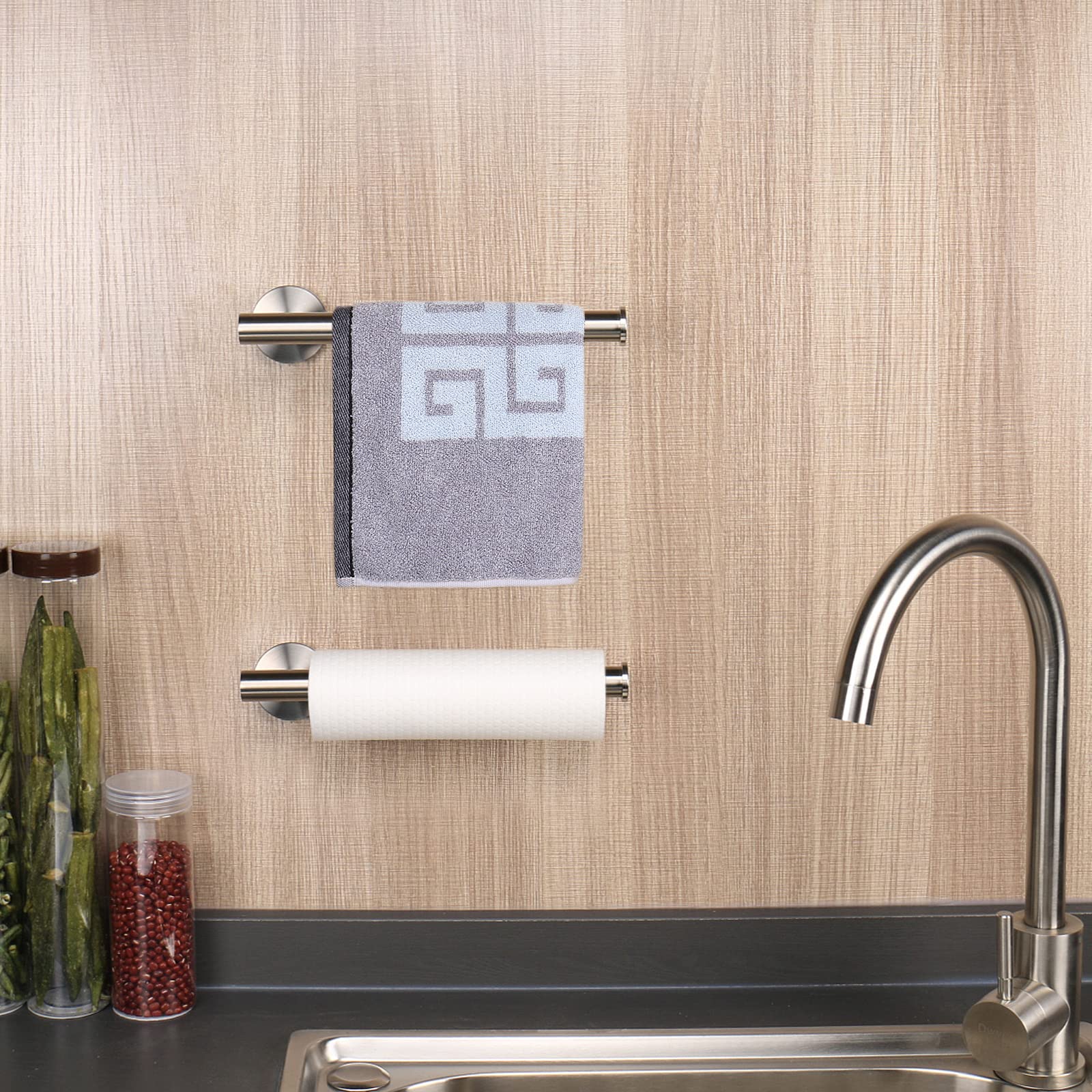 NearMoon 9 Inch Stainless Steel Towel Ring Holder - Brushed Nickel Wall Mounted Bathroom Towel Rack, Rustproof Thickened Design for Kitchen & Bathroom Decor, Contemporary Style Bath Accessories (1 Pack) - Perfect for Guest Bathrooms, Spa Retreats & Modern Home Decor