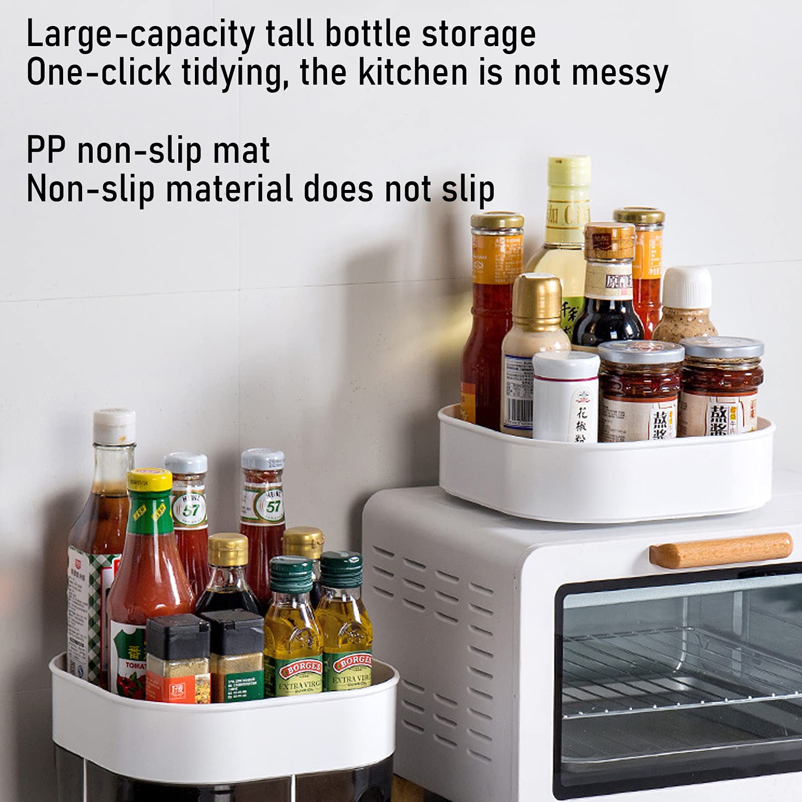 Rotating Spice Rack Organizer - 360° Spinning Spice Tray for Kitchen Cabinet, Countertop | Perfect for Storing Condiments, Seasonings & Cooking Essentials