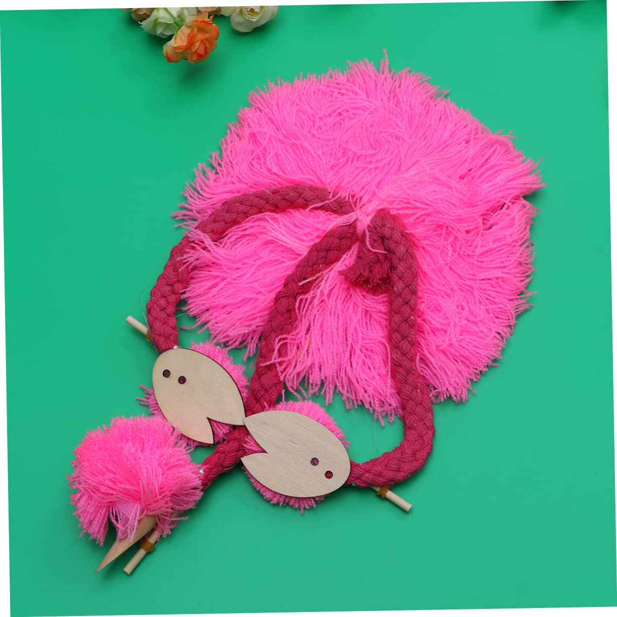 15-Piece Chicken String Pull Toy - Tropical Flamingo Decorations, Wooden Puppets & Hawaiian Themed Pull String Puzzle for Girls - Perfect for Birthday Parties, Baby Showers & Kids' Room Decor