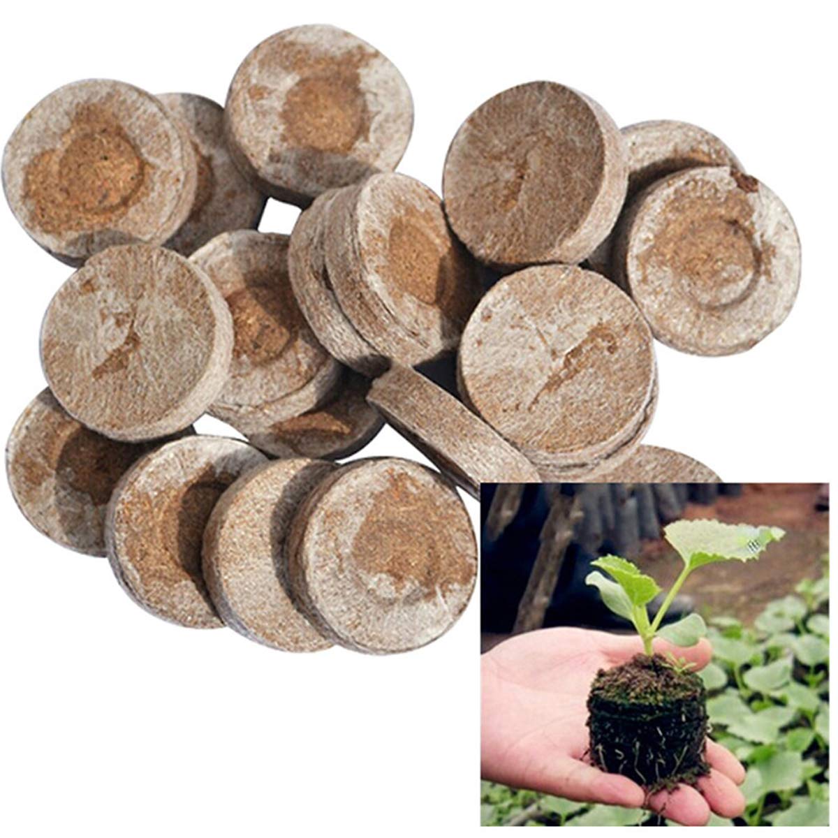 Soapow 10pcs 3cm Seed Starter Plugs - Nutrient-Rich Compressed Soil Discs for Seedlings, Hydroponics & Indoor Gardening | Perfect for Herbs, Vegetables & Flower Planting