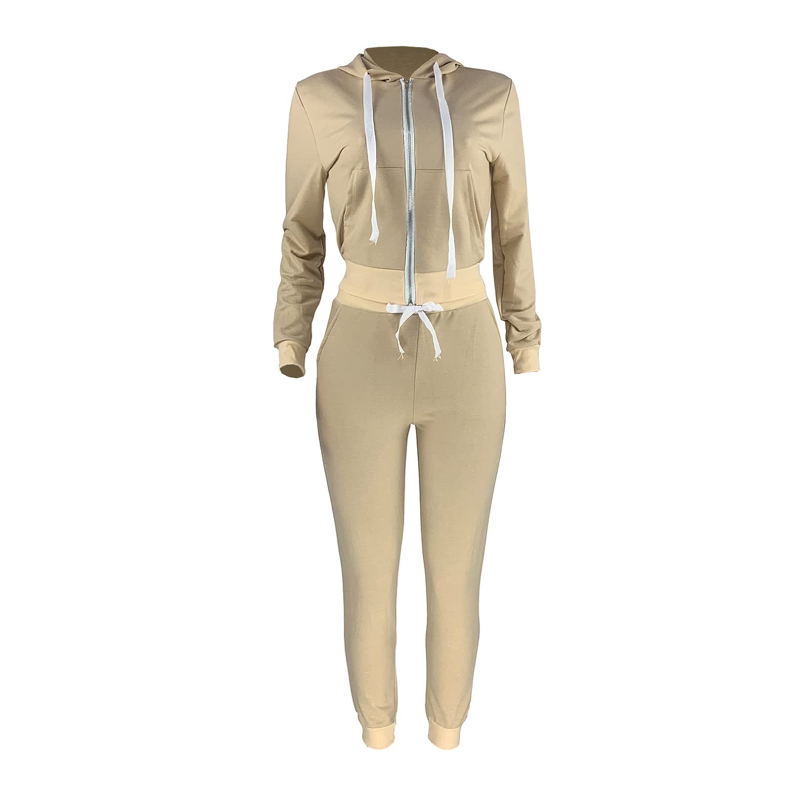 Women's 2-Piece Jogger Set - Long Sleeve Hoodie & Sweatpants Outfit for Spring/Fall Workouts | Gym, Yoga, Running & Lounge Wear